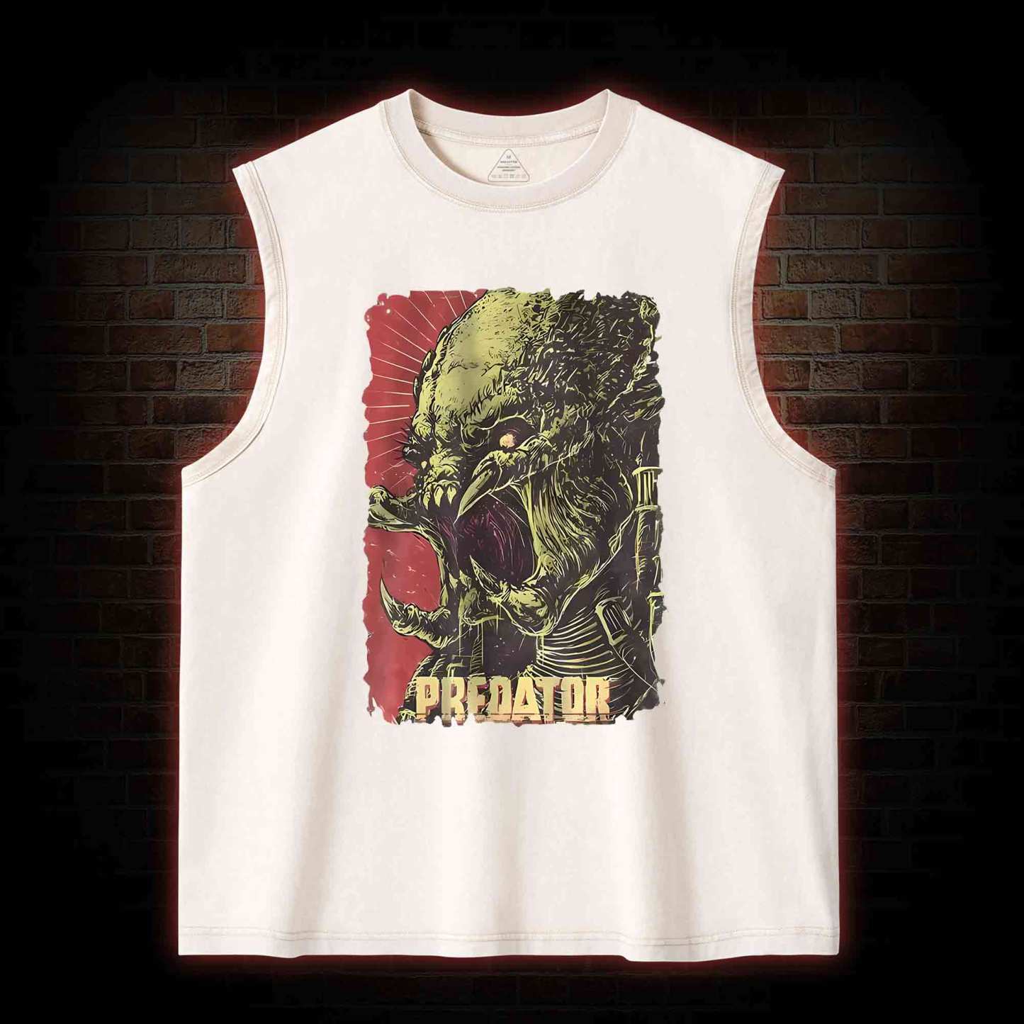 Alien Vs Alien Hunter Vintage Movie Washed Tank Top