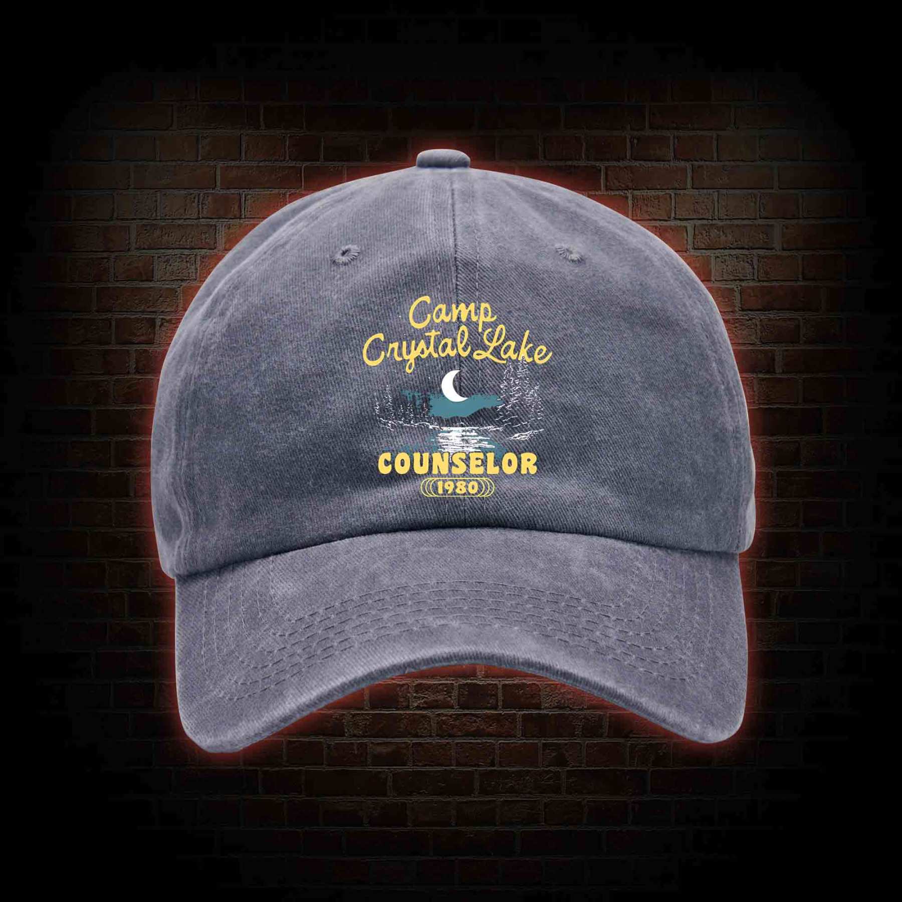 Camp Crystal Lake Counselor Washed Vintage Baseball Cap