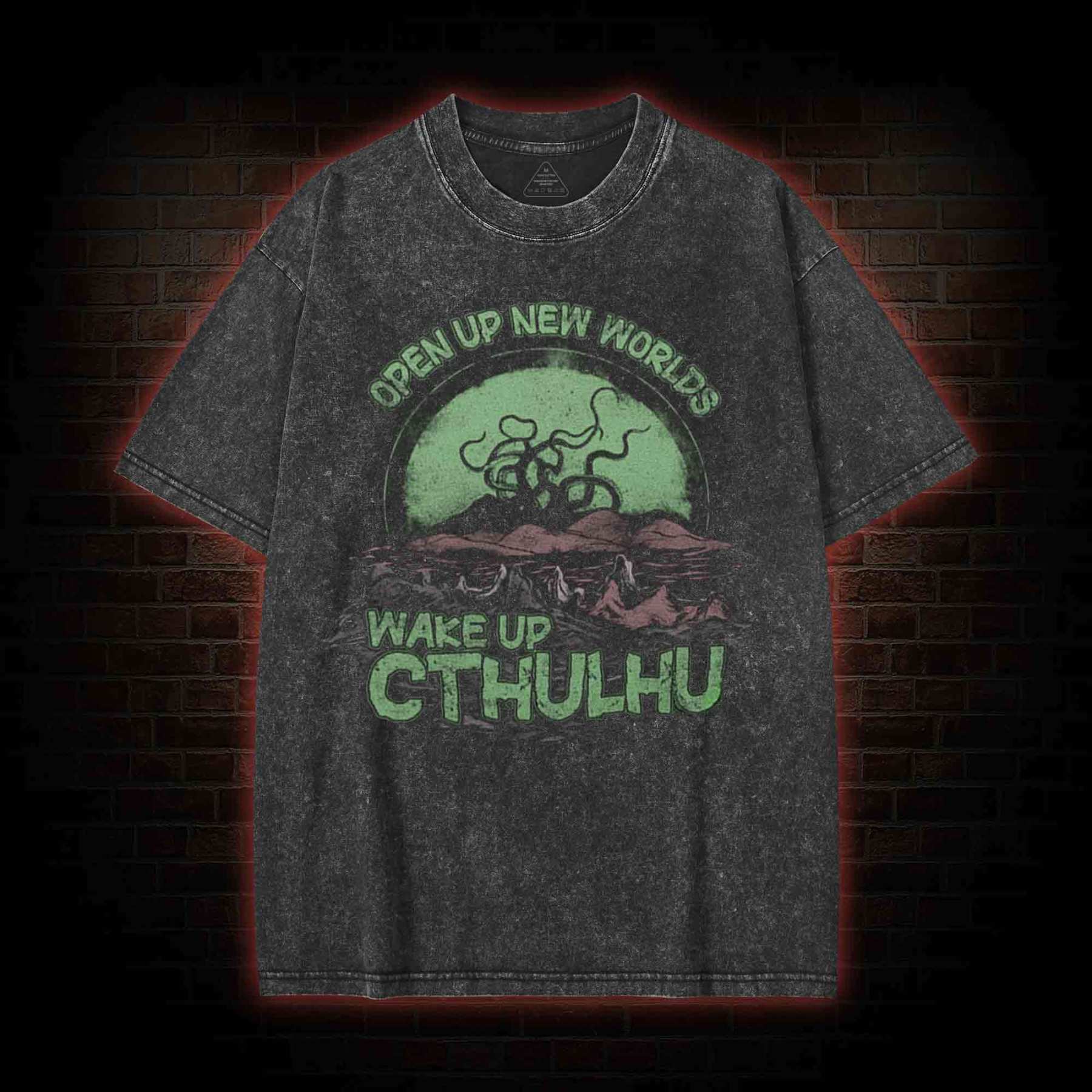 Wake up Cthulhu Washed T-shirt