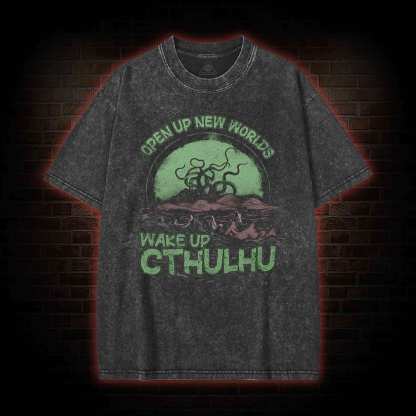 Wake up Cthulhu Washed T-shirt