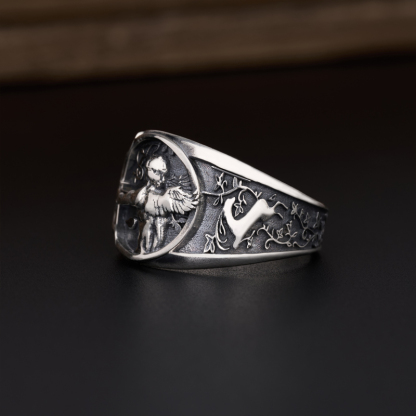 Cupid Sterling Silver Band Ring