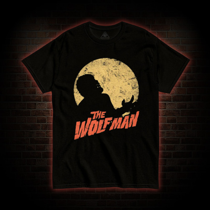 Moonlit Silhouette Wolf Man T-Shirt