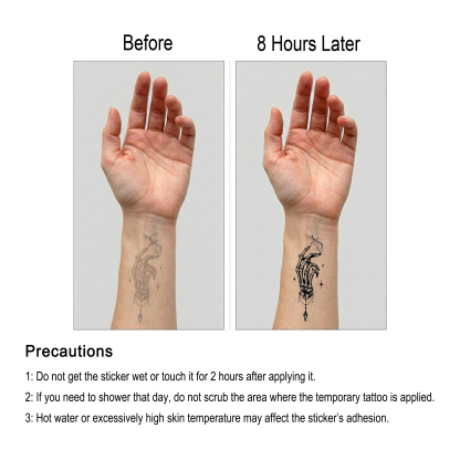 Smoking Bone Temporary Tattoo
