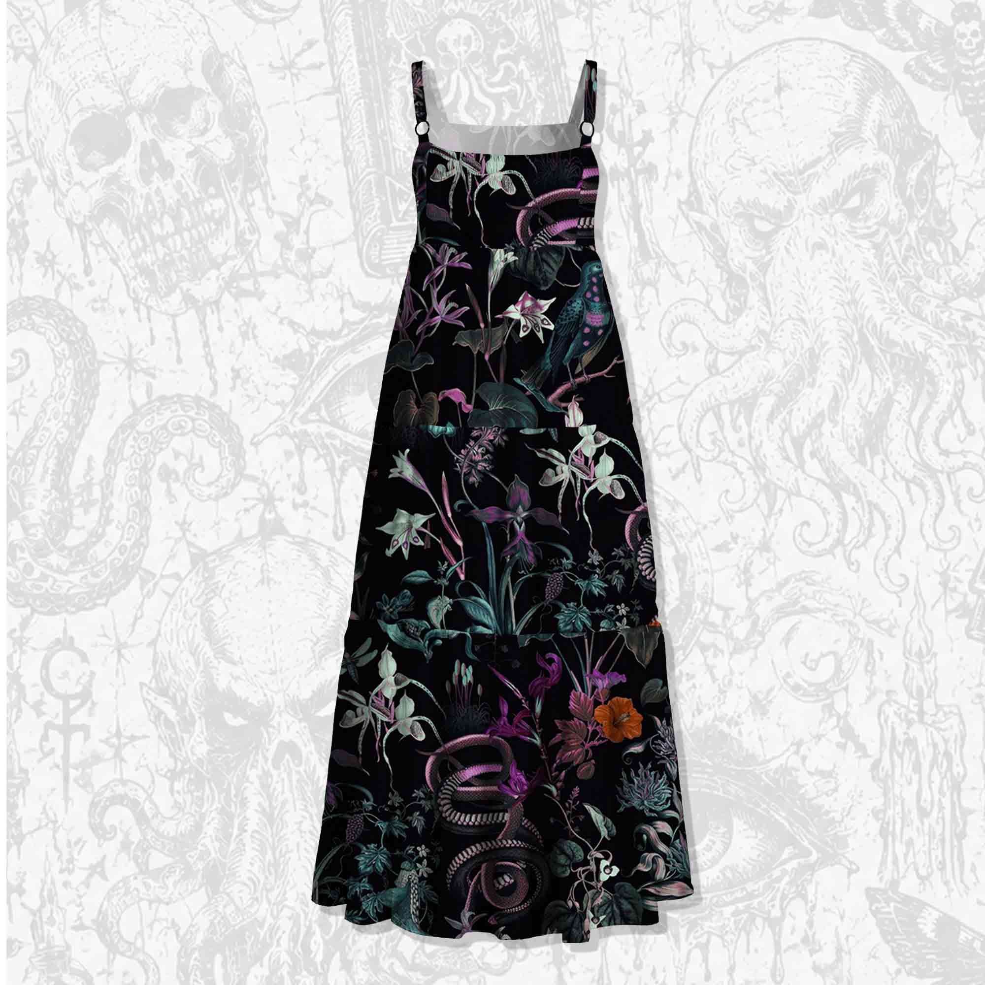 Forbidden Flora  Wide Straps Maxi Dress
