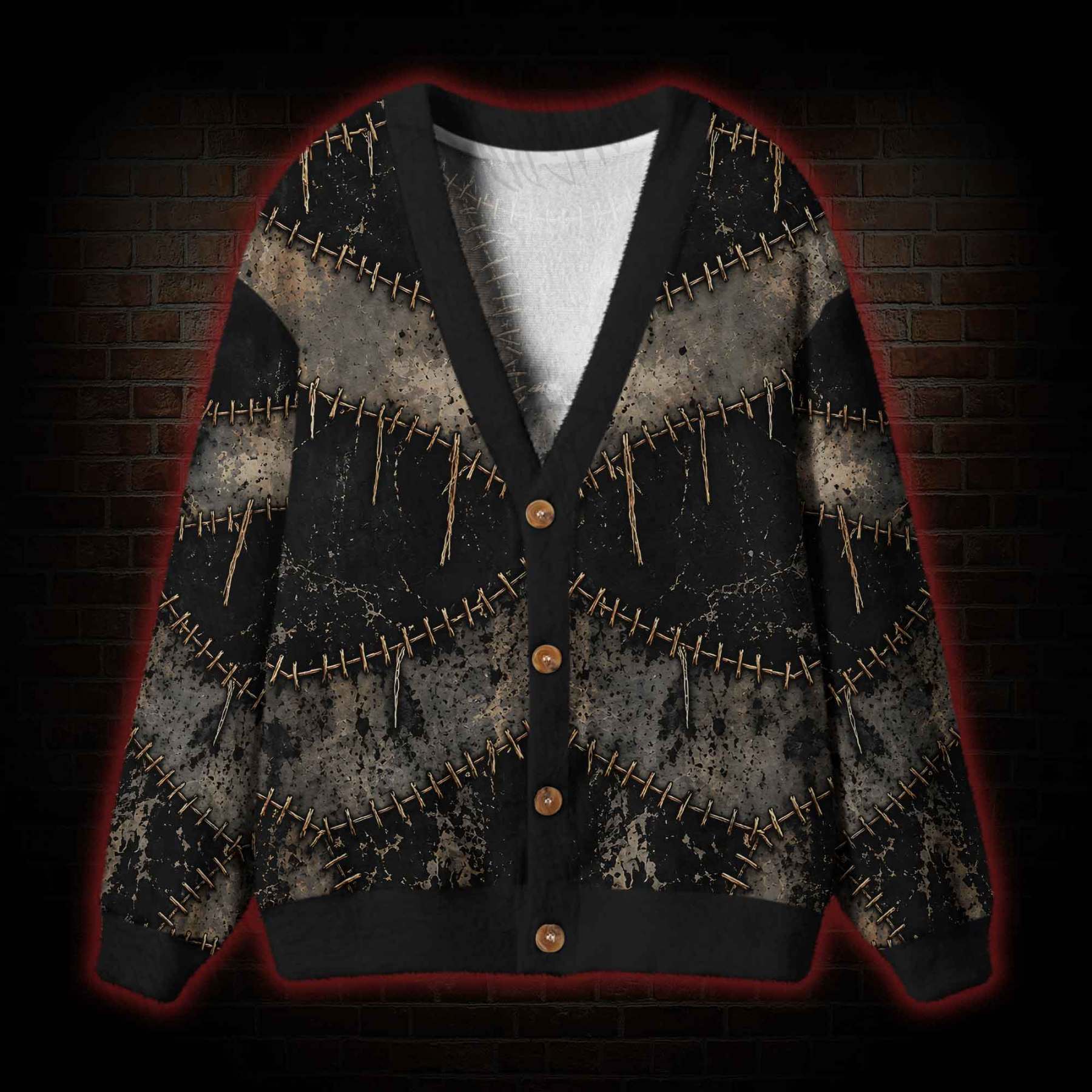 Stitched Demon Cardigan Sweater