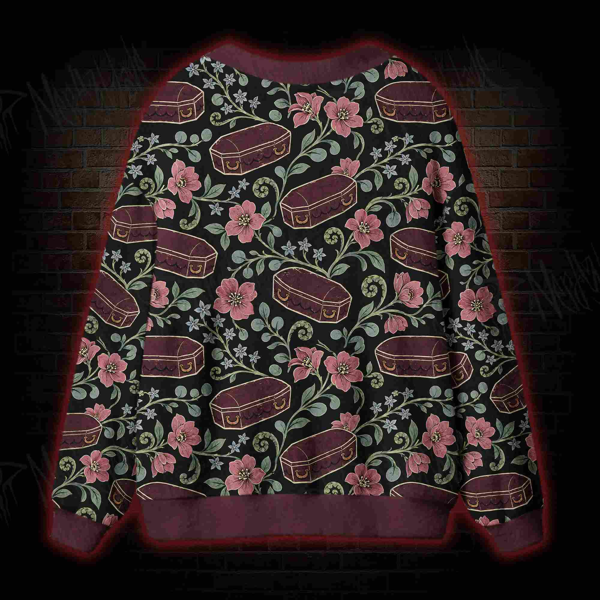 Floral Coffins Cardigan Sweater