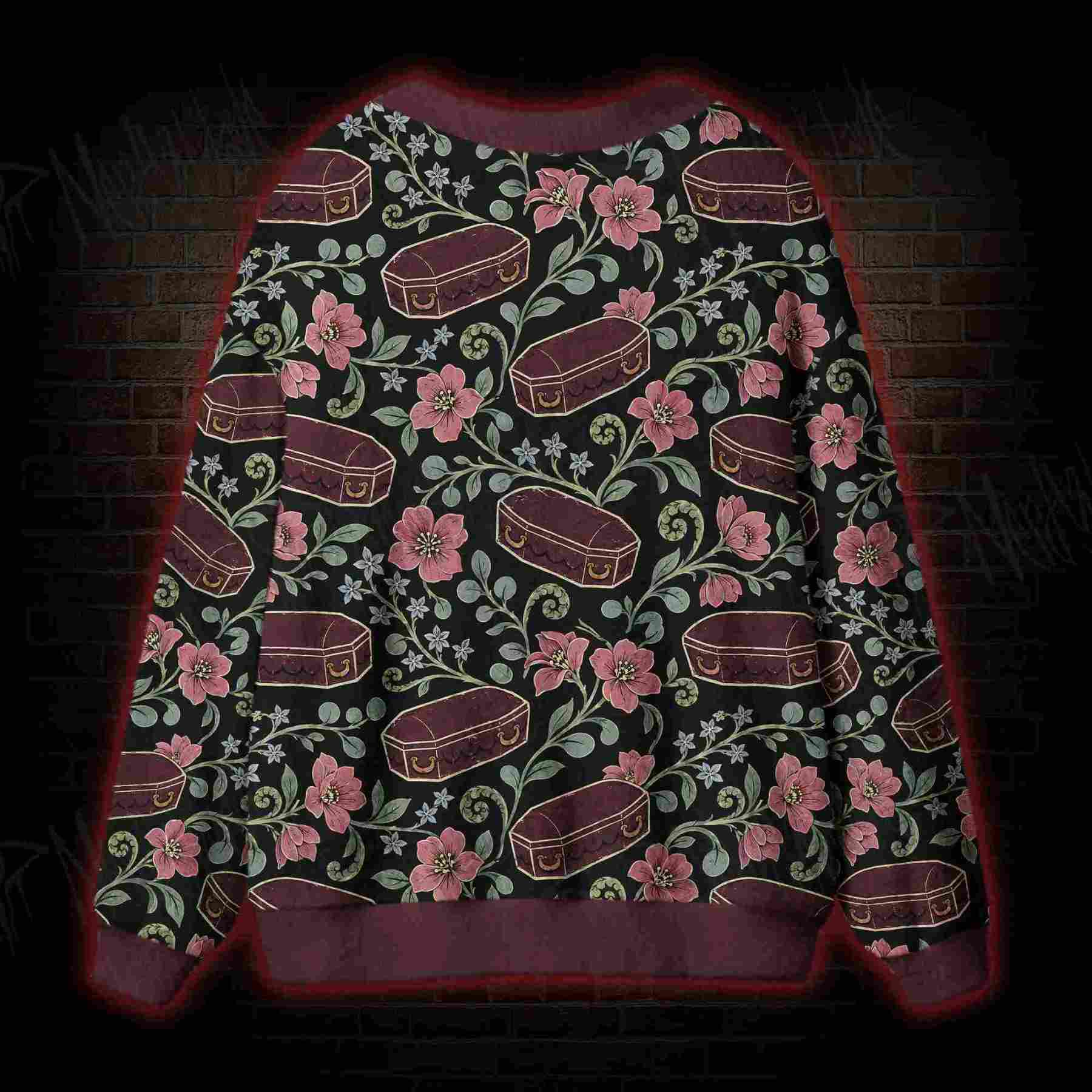 Floral Coffins Cardigan Sweater