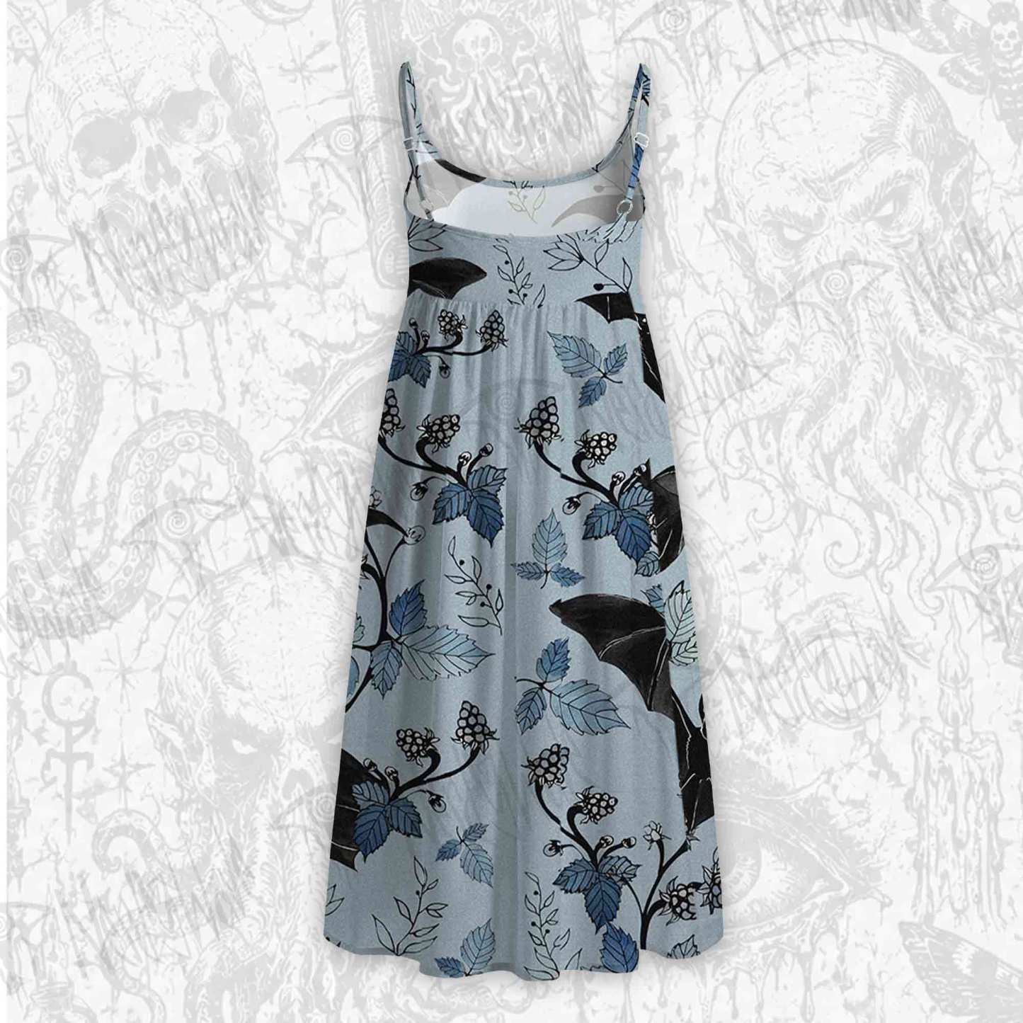 Flying Bats Strap Midi Sundress