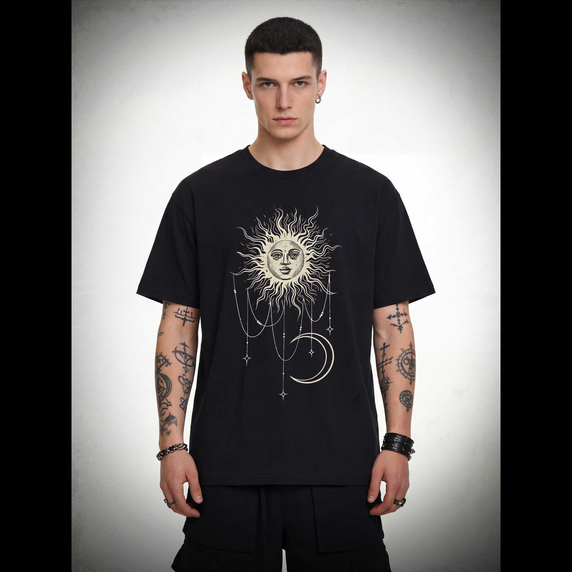 Vintage Celestial Sun and Moon T-shirt