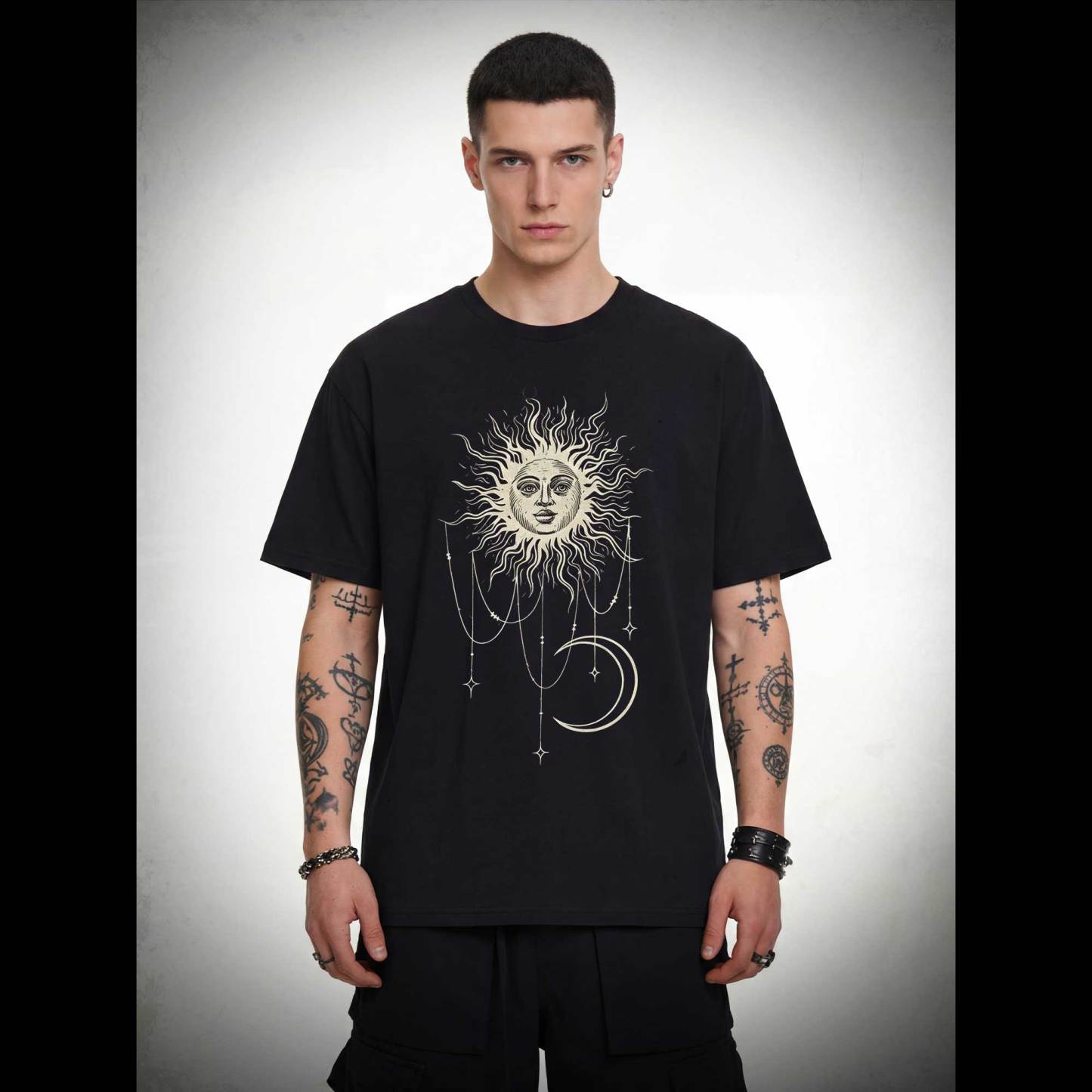 Vintage Celestial Sun and Moon T-shirt