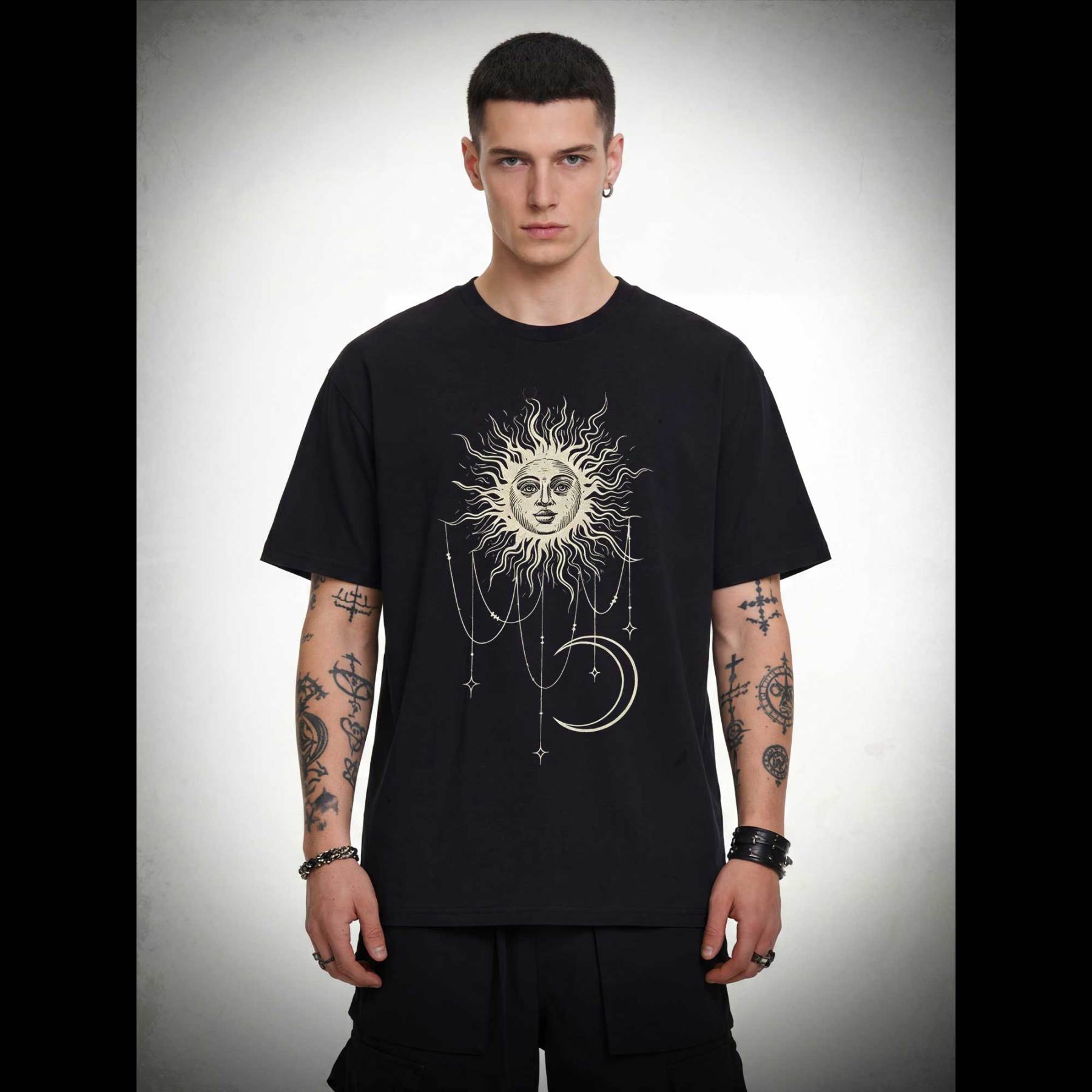 Vintage Celestial Sun and Moon T-shirt