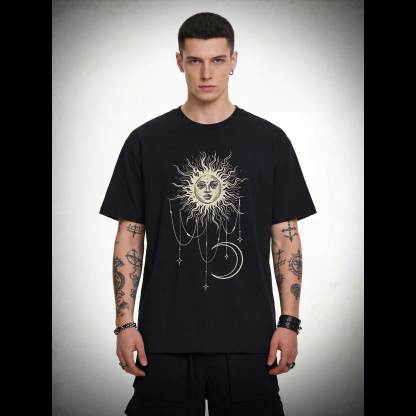 Vintage Celestial Sun and Moon T-shirt