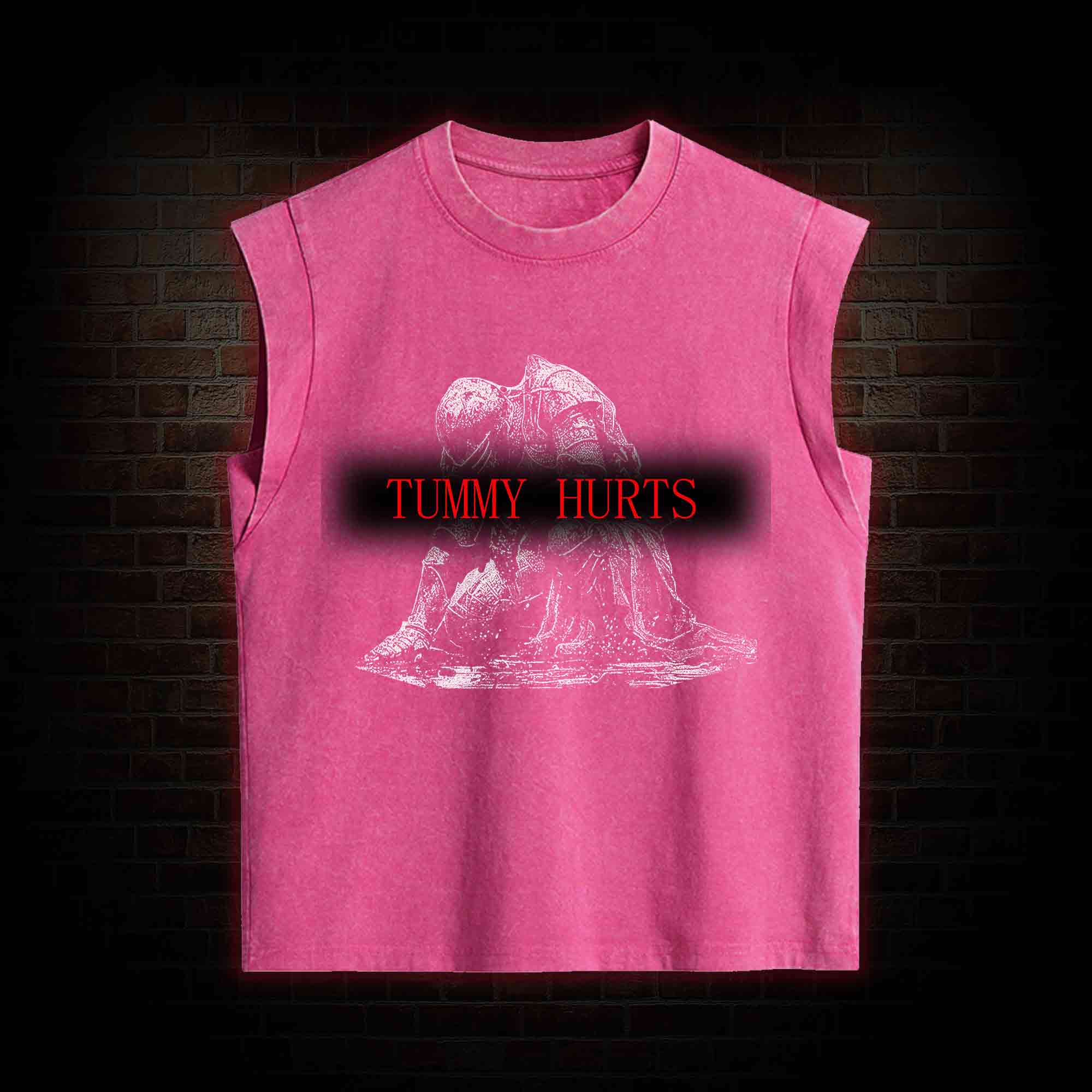 Retro Tummy Hurts Women's Washed Tank Top
