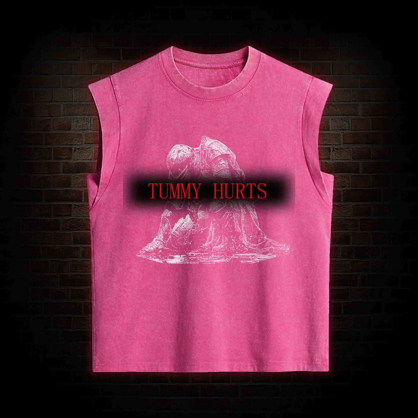 Retro Tummy Hurts Women's Washed Tank Top
