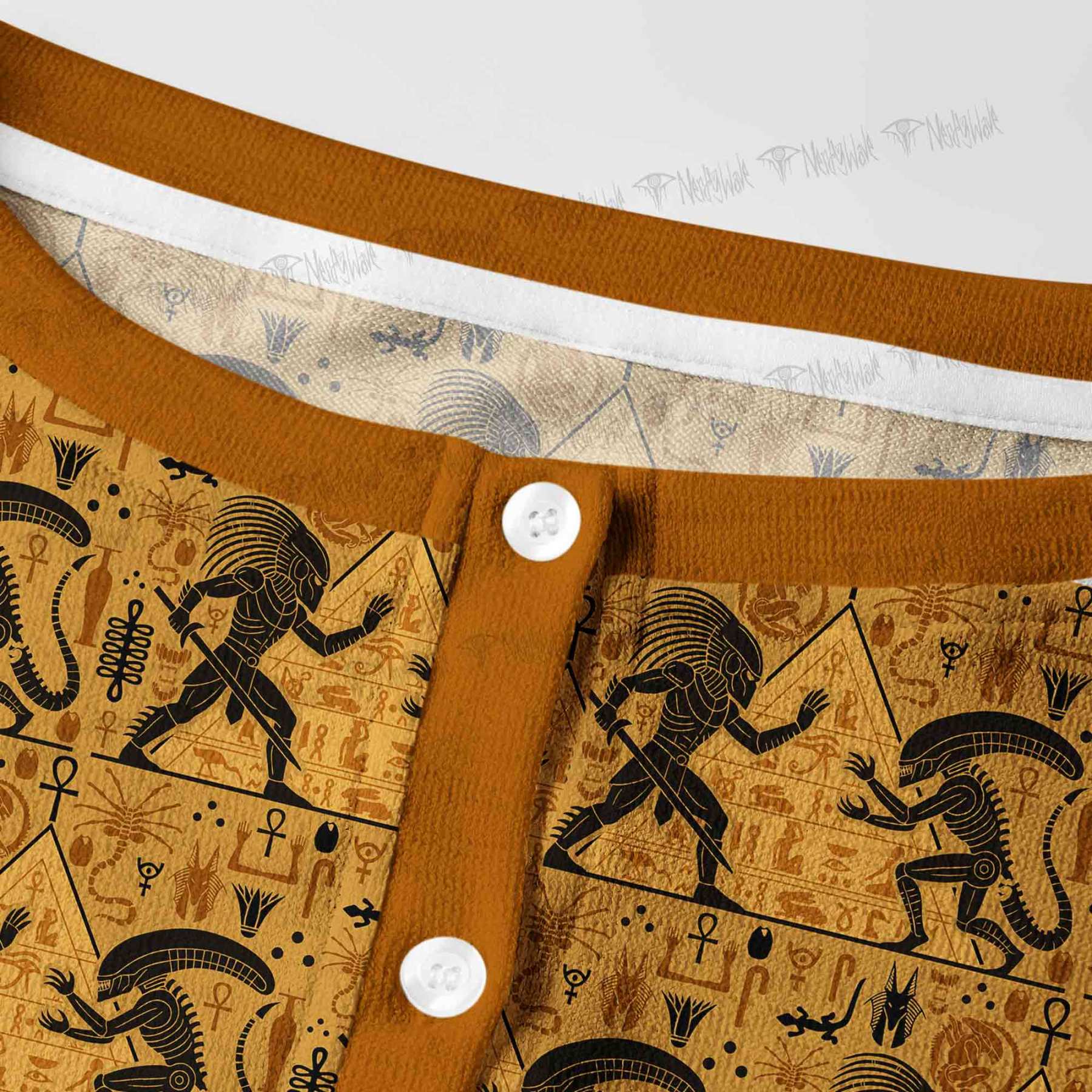 Egyptian Mural Warrior Pyramid Cardigan Sweaters