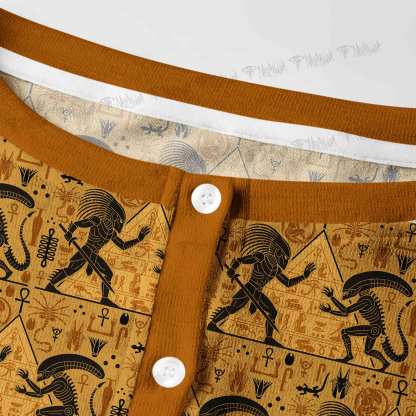 Egyptian Mural Warrior Pyramid Cardigan Sweaters