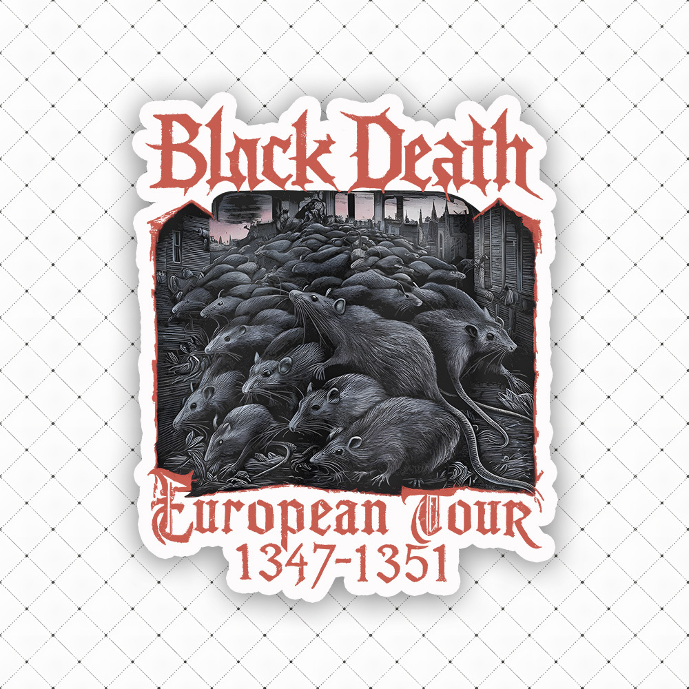 Vintage Black Death European Tour Sticker