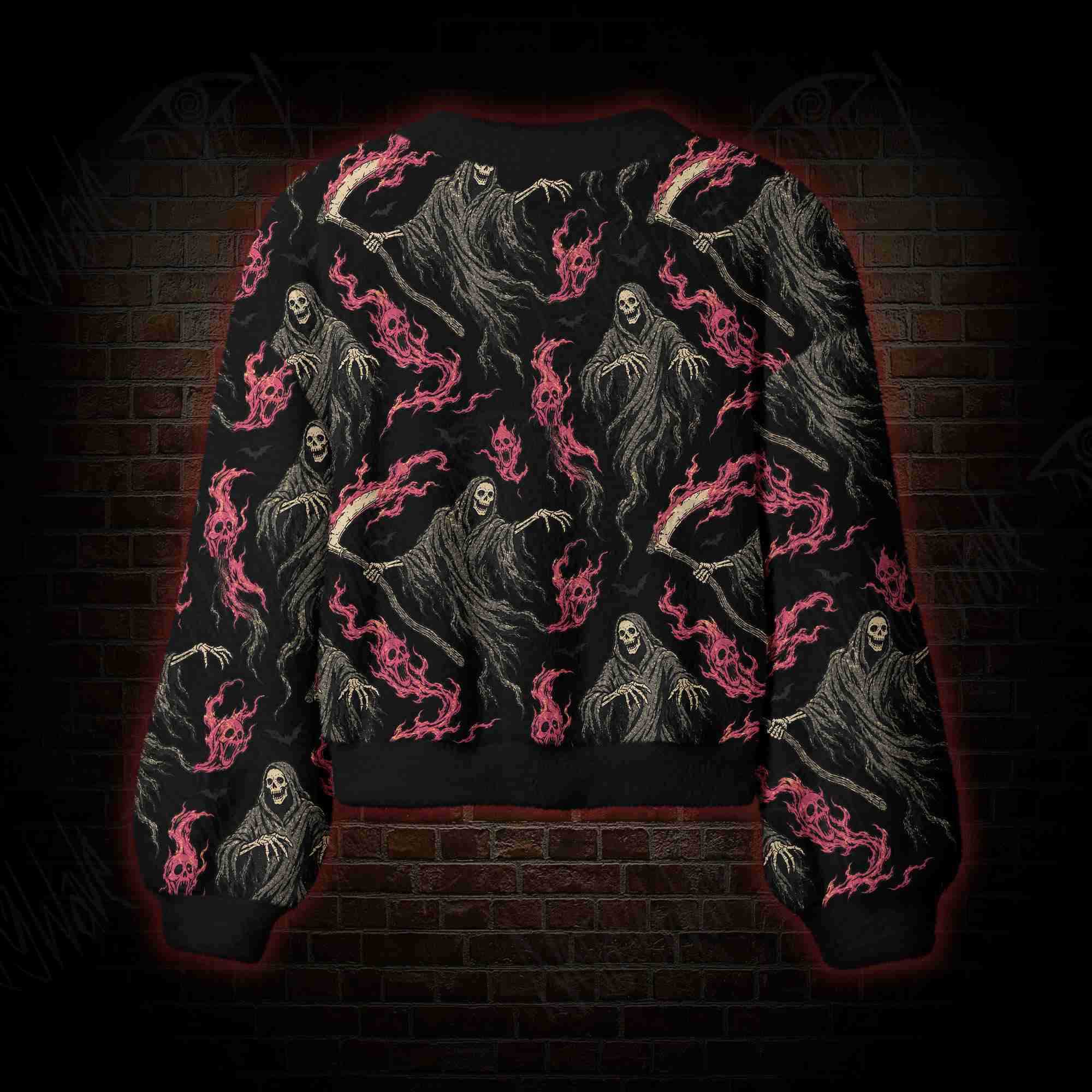 Pink Flame Reaper Women's Cardigan Sweater