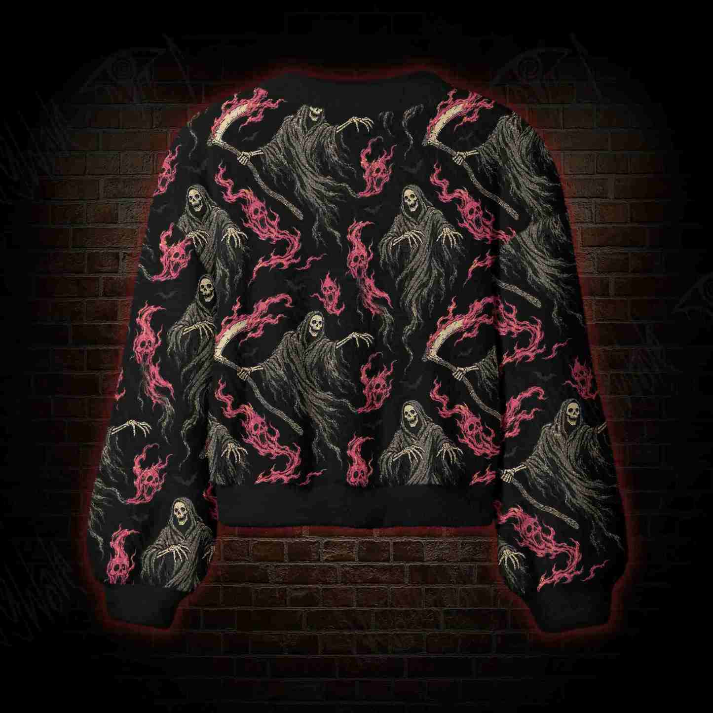 Pink Flame Reaper Women's Cardigan Sweater