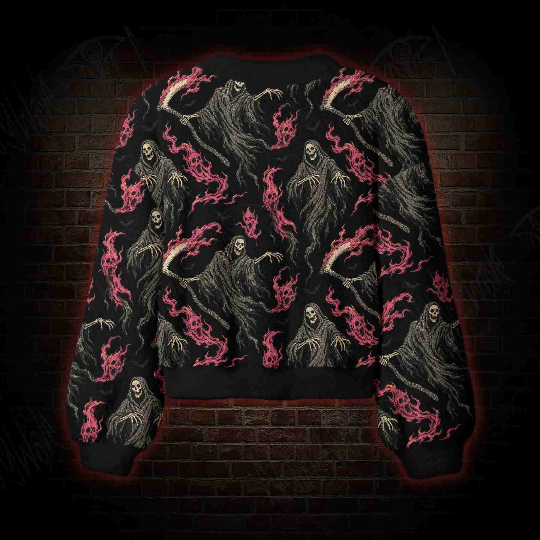 Pink Flame Reaper Women's Cardigan Sweater