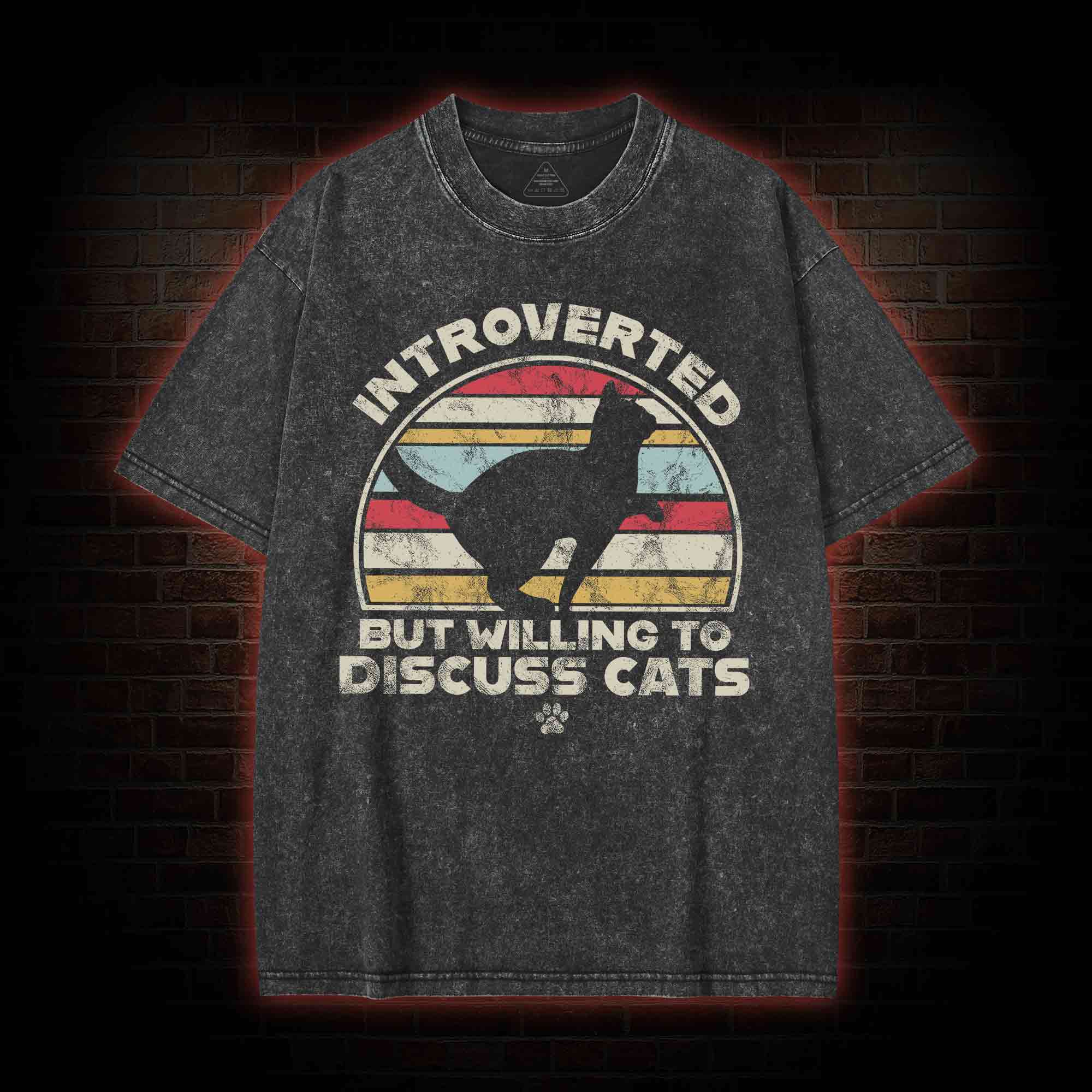 Introverted But Willing To Dicuss Cats Washed T-shirt