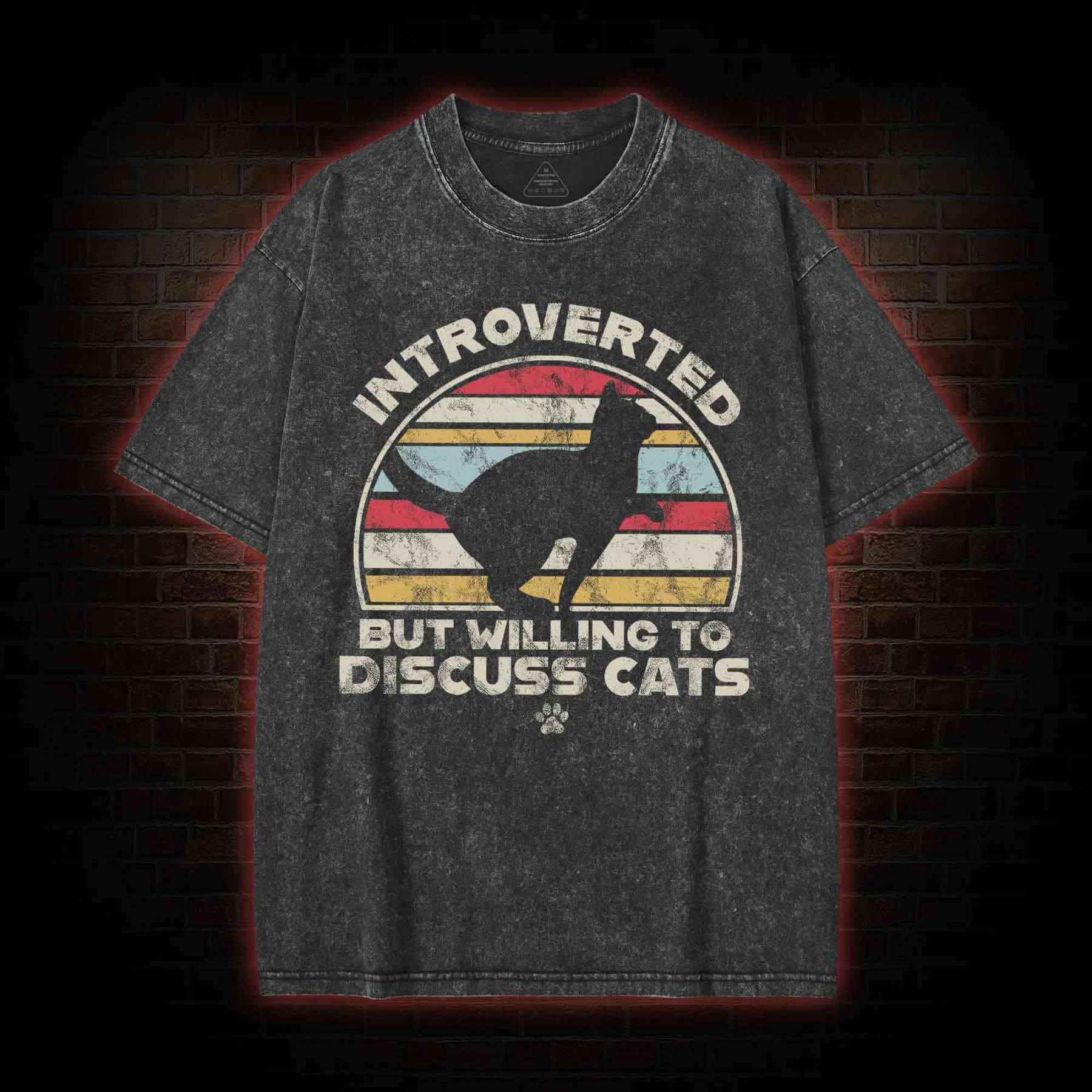 Introverted But Willing To Dicuss Cats Washed T-shirt