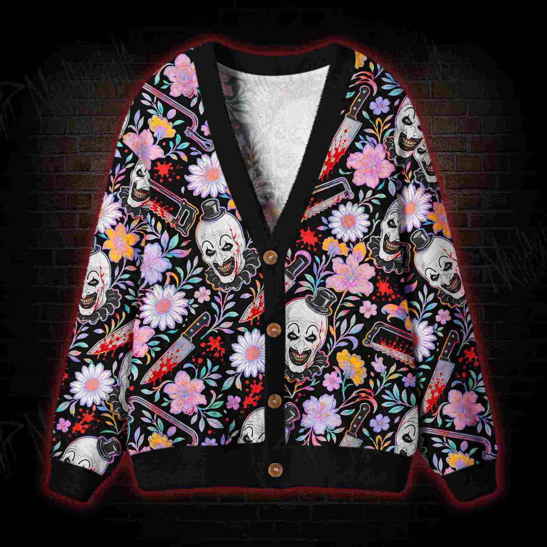 Clown&Flower Cardigan Sweater