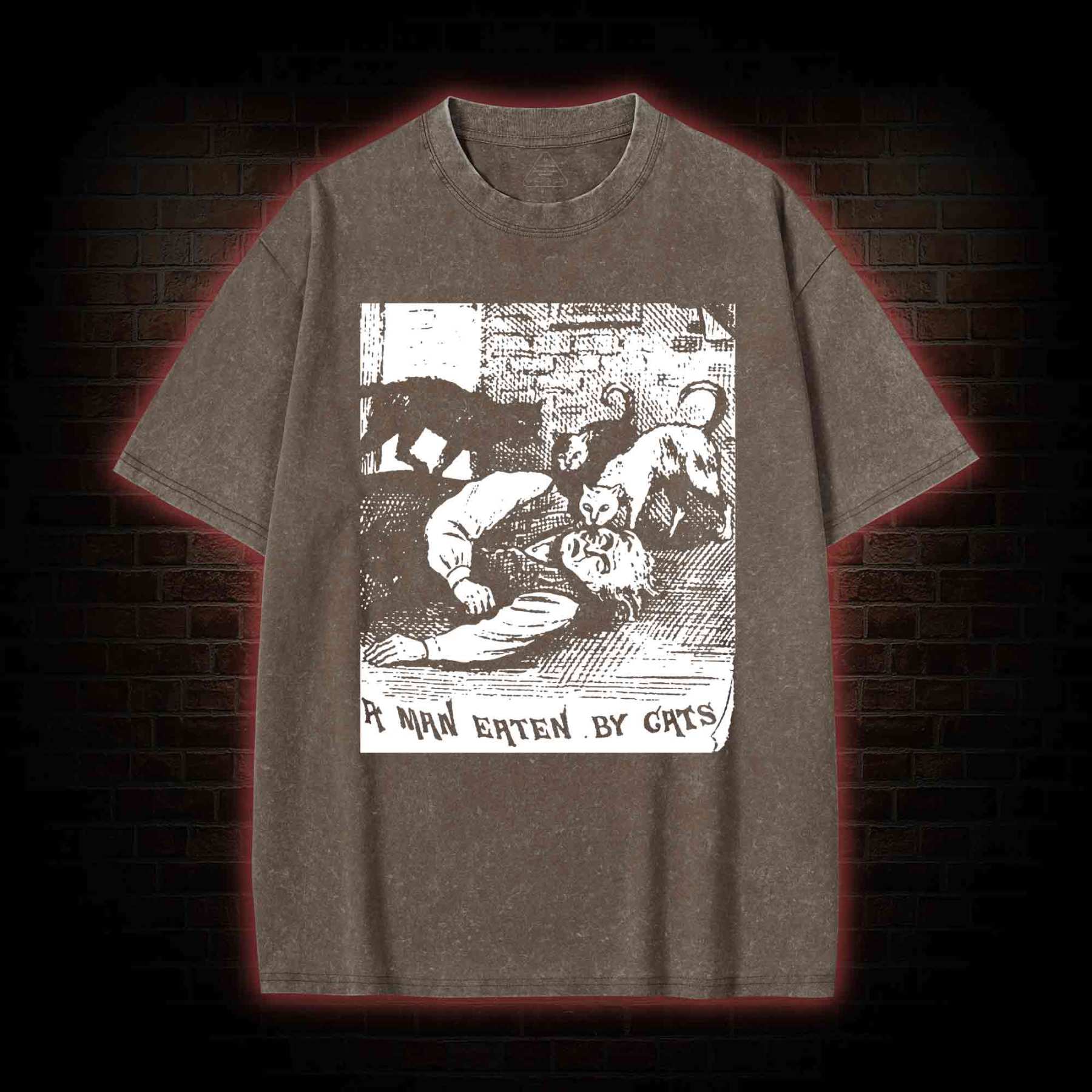 A Man Eaten By Cats Washed T-shirt