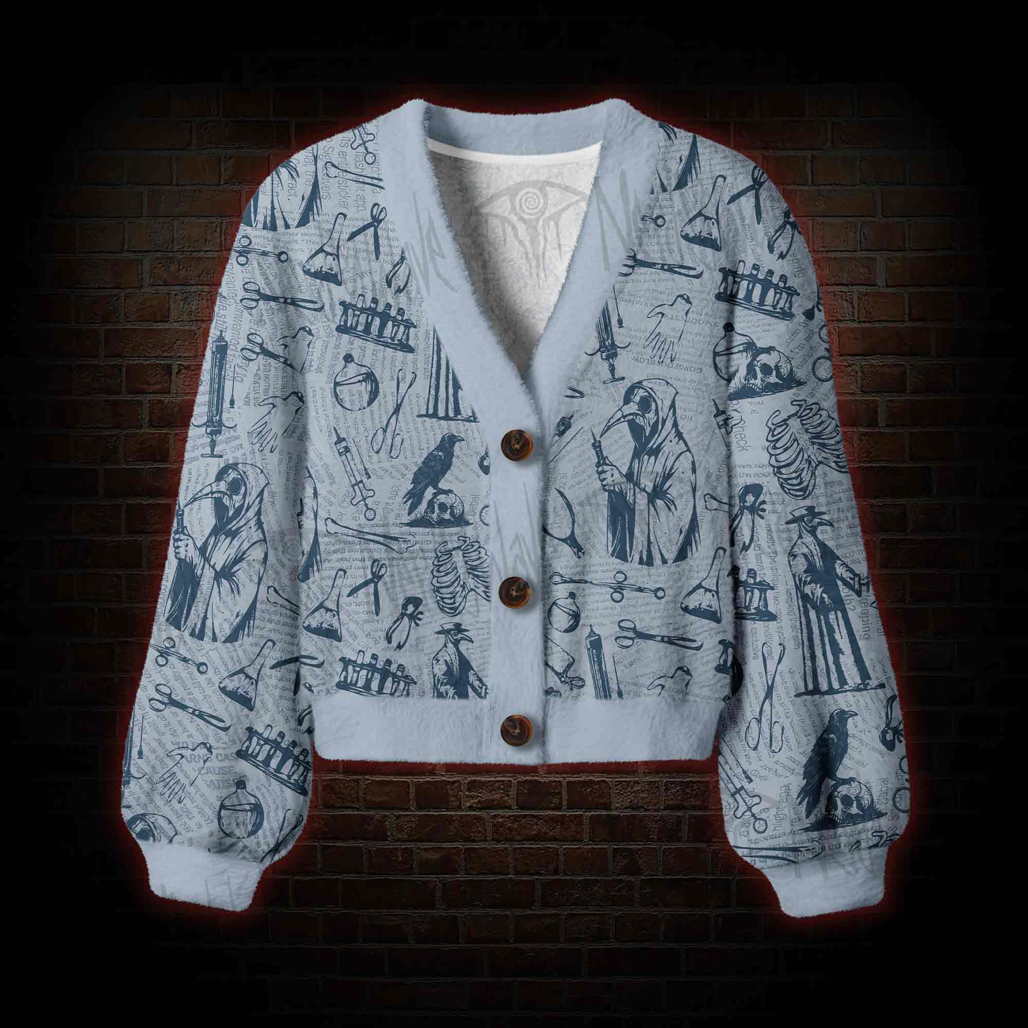 Plague Doctor Women's Cardigan Sweater