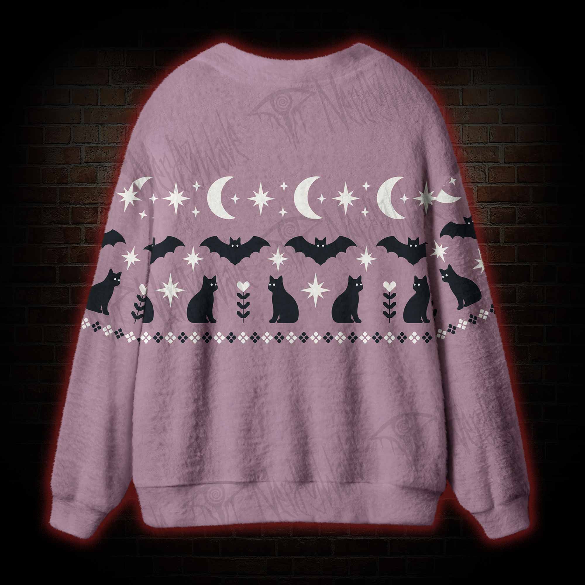 Lunar Cat Bat Cardigan Sweater