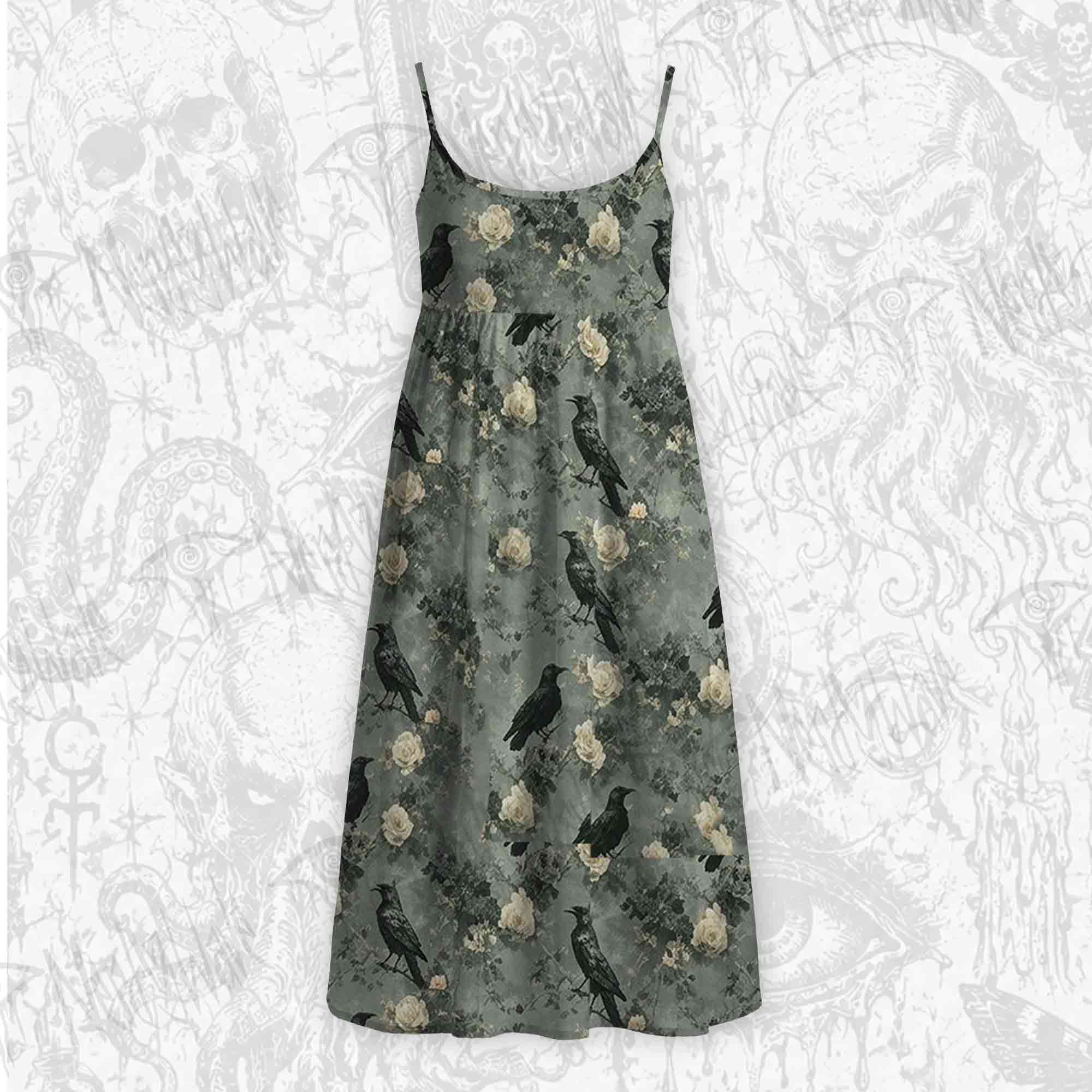 Raven's Requiem Strap Midi Sundress