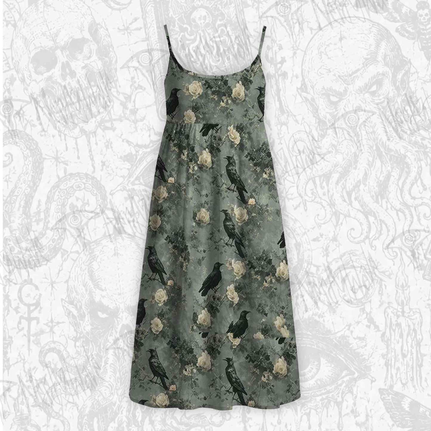 Raven's Requiem Strap Midi Sundress