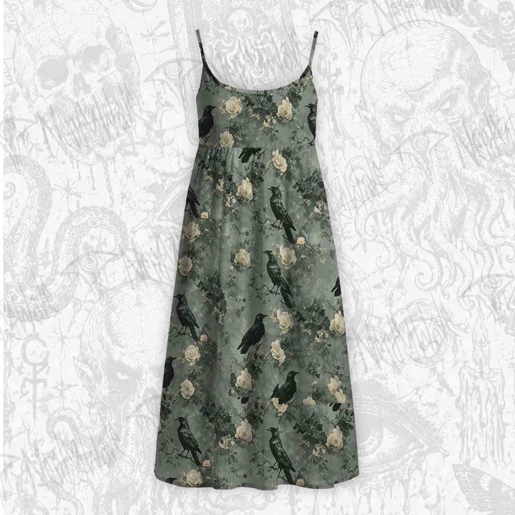 Raven's Requiem Strap Midi Sundress