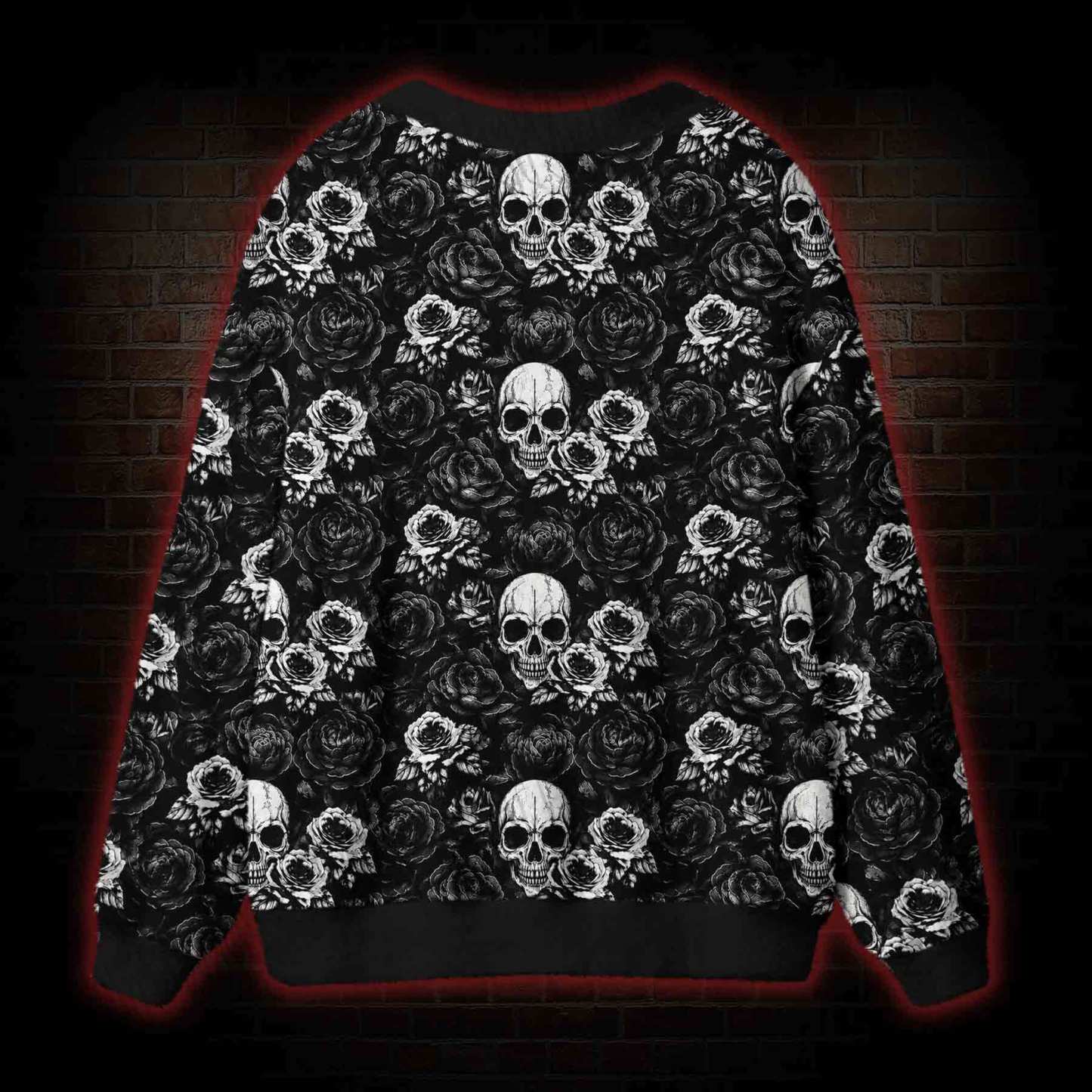 Dark Skull Bloom Cardigan Sweater