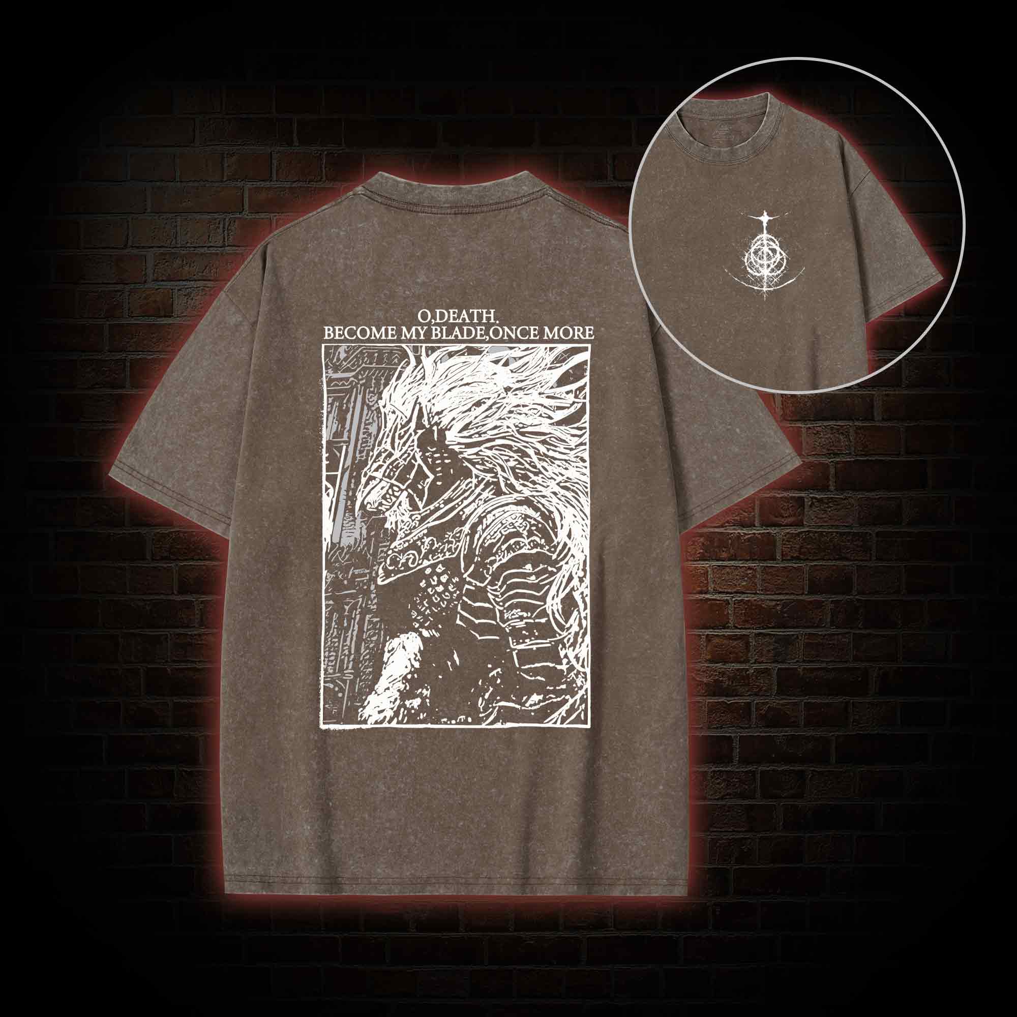 The Black Blade Back Print Washed T-shirt