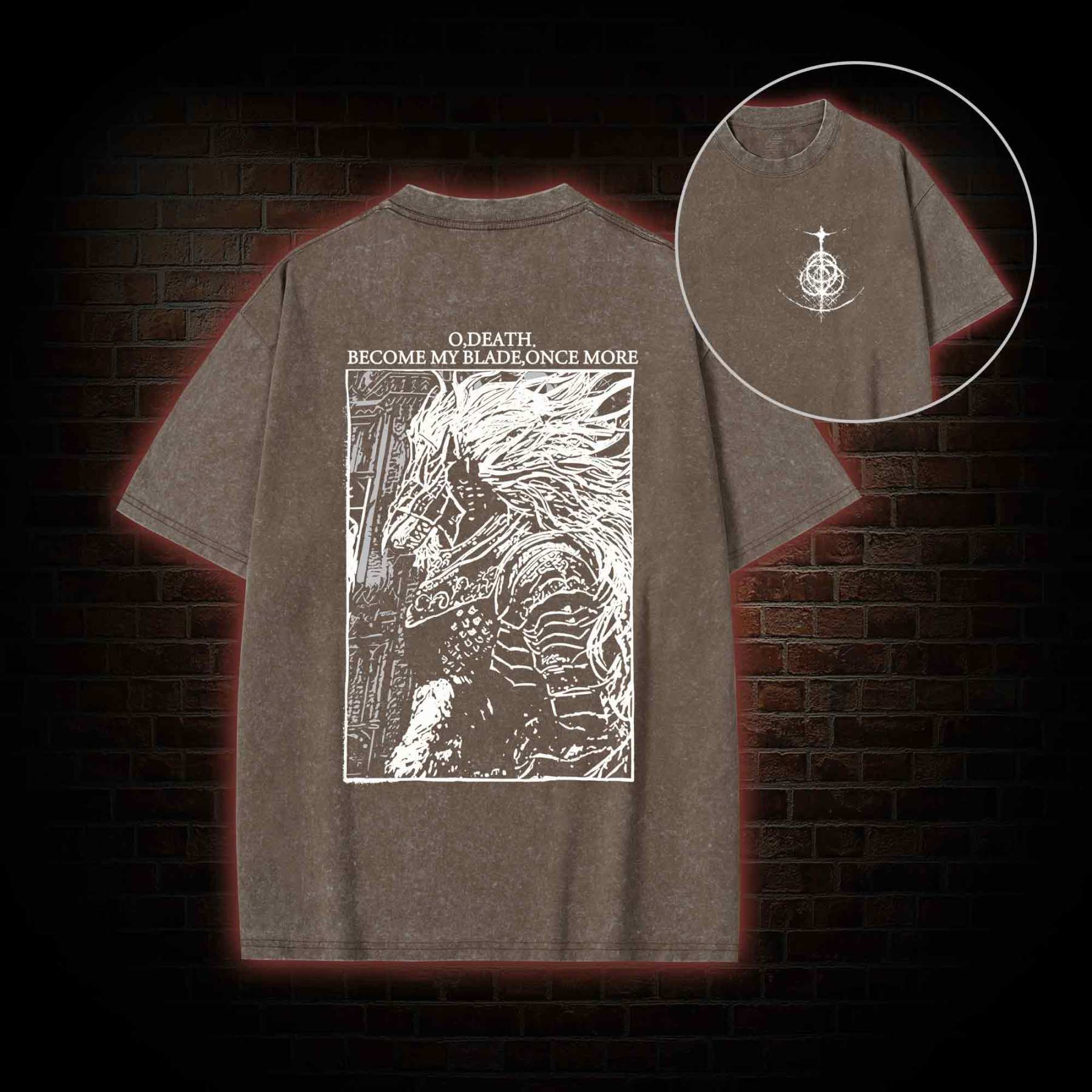 The Black Blade Back Print Washed T-shirt