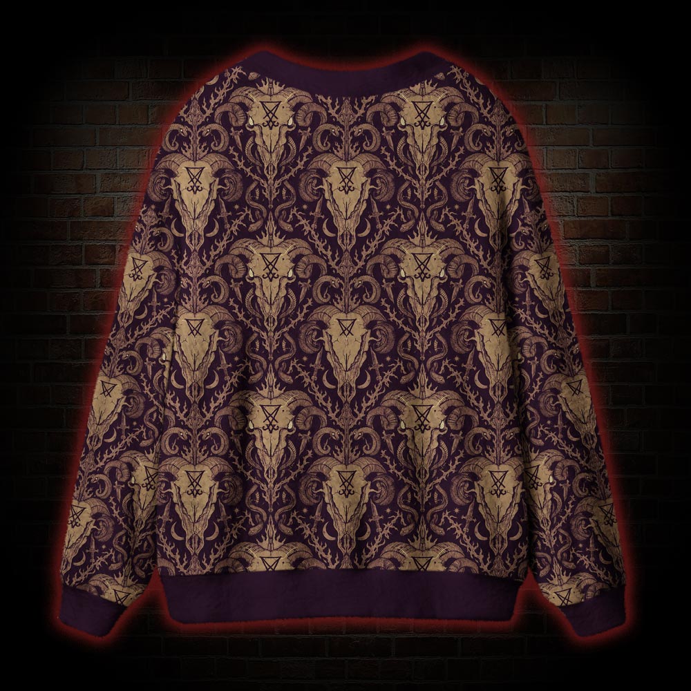 Infernal Ram Skulls Cardigan Sweater