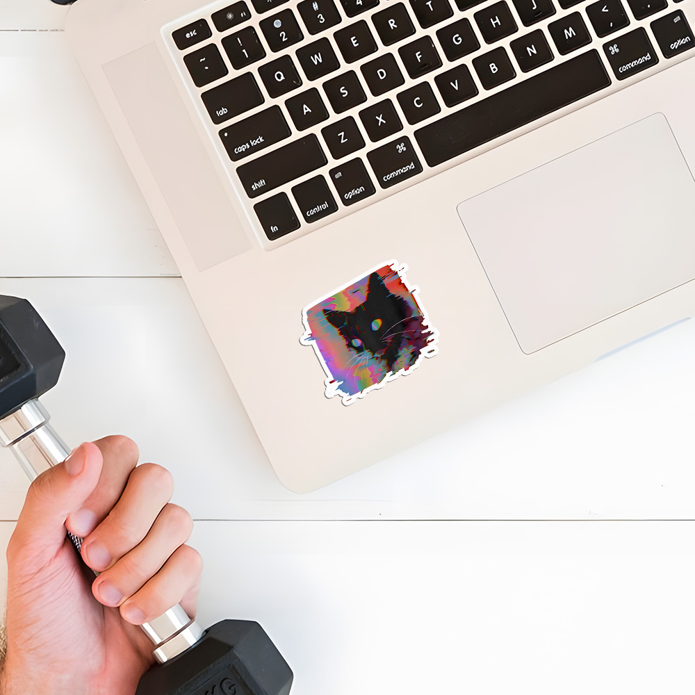 Psychedelic Weirdcore Cat Sticker