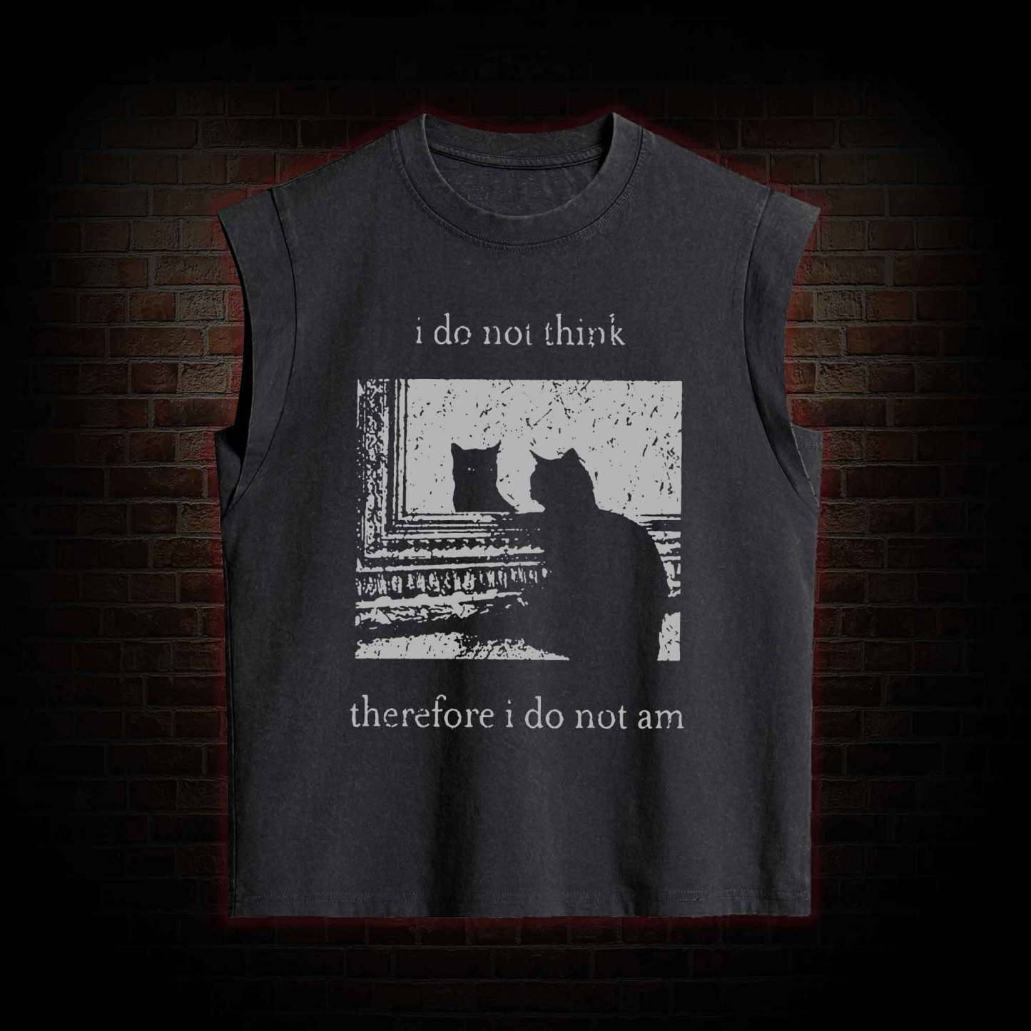 I Do Not Think Therefore I Do Not Am Women's Washed Tank Top