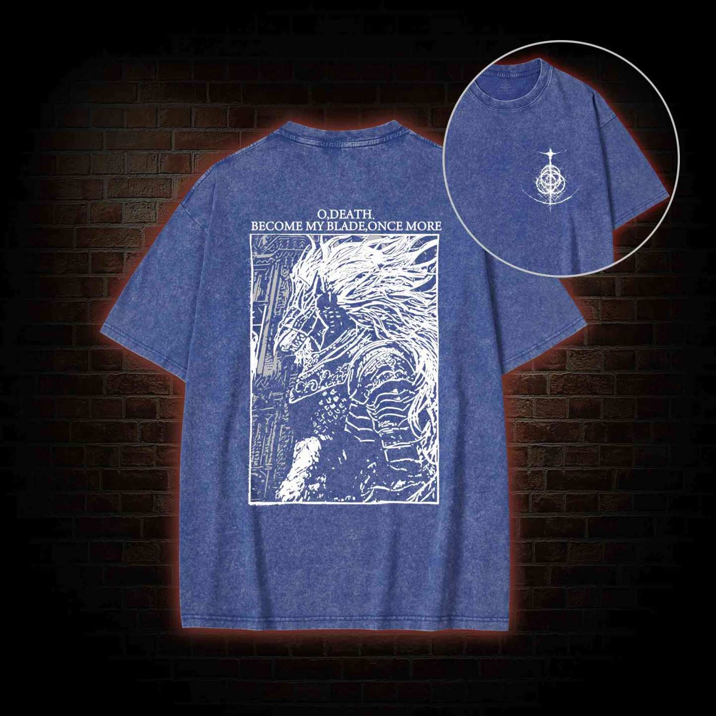 The Black Blade Back Print Washed T-shirt