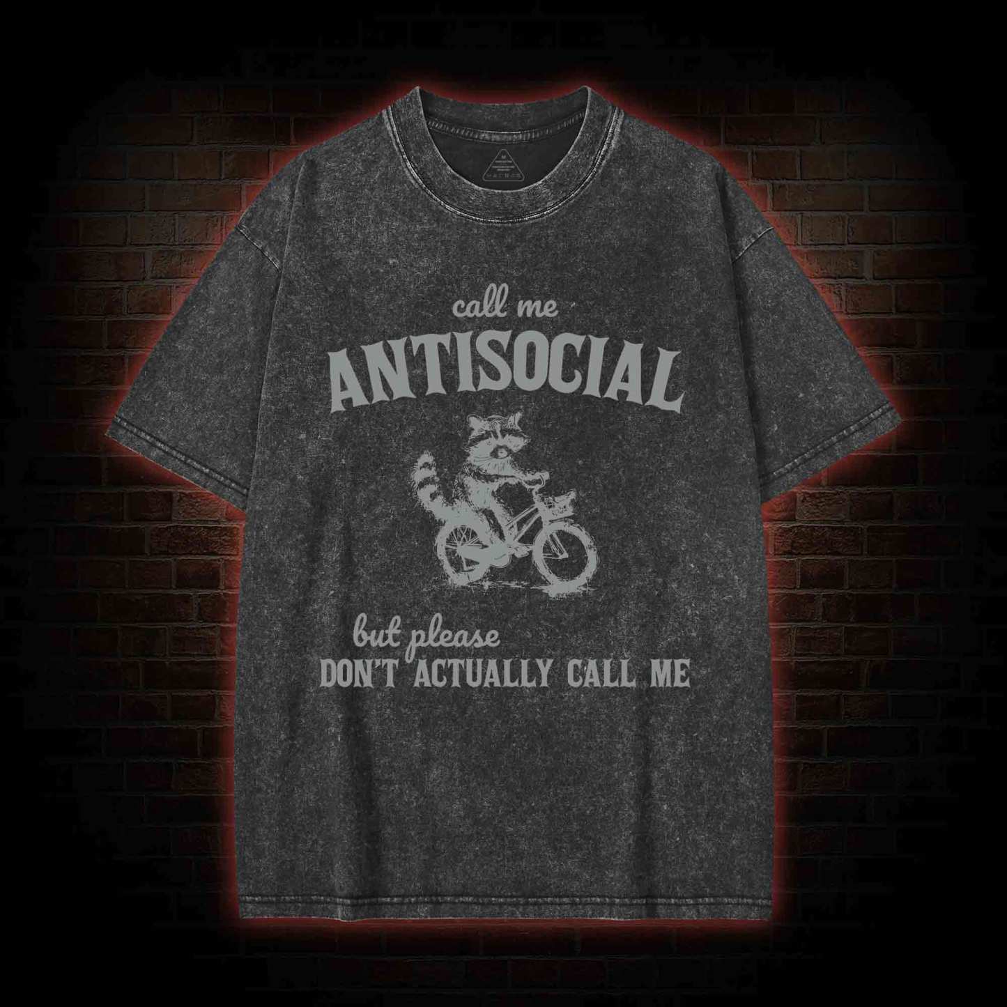 Call Me Antisocial Washed T-shirt