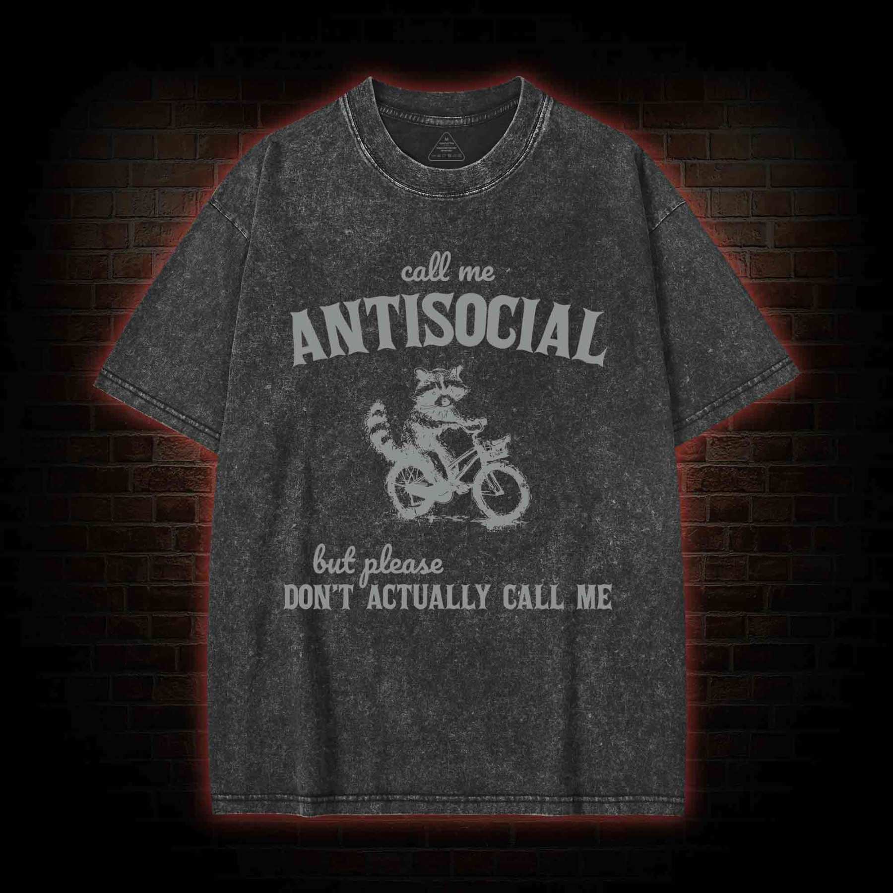 Call Me Antisocial Washed T-shirt