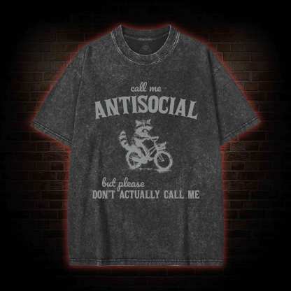 Call Me Antisocial Washed T-shirt