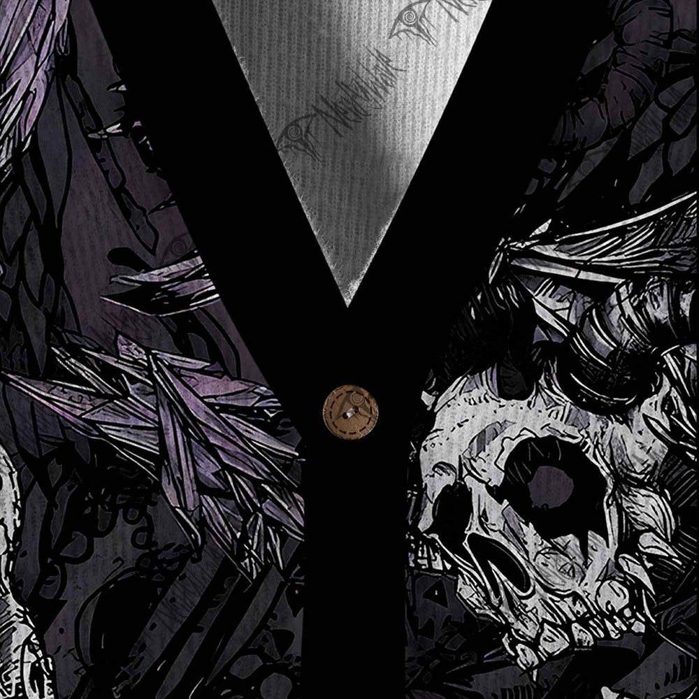 Skull and Dead Leaves Cardigan Sweater