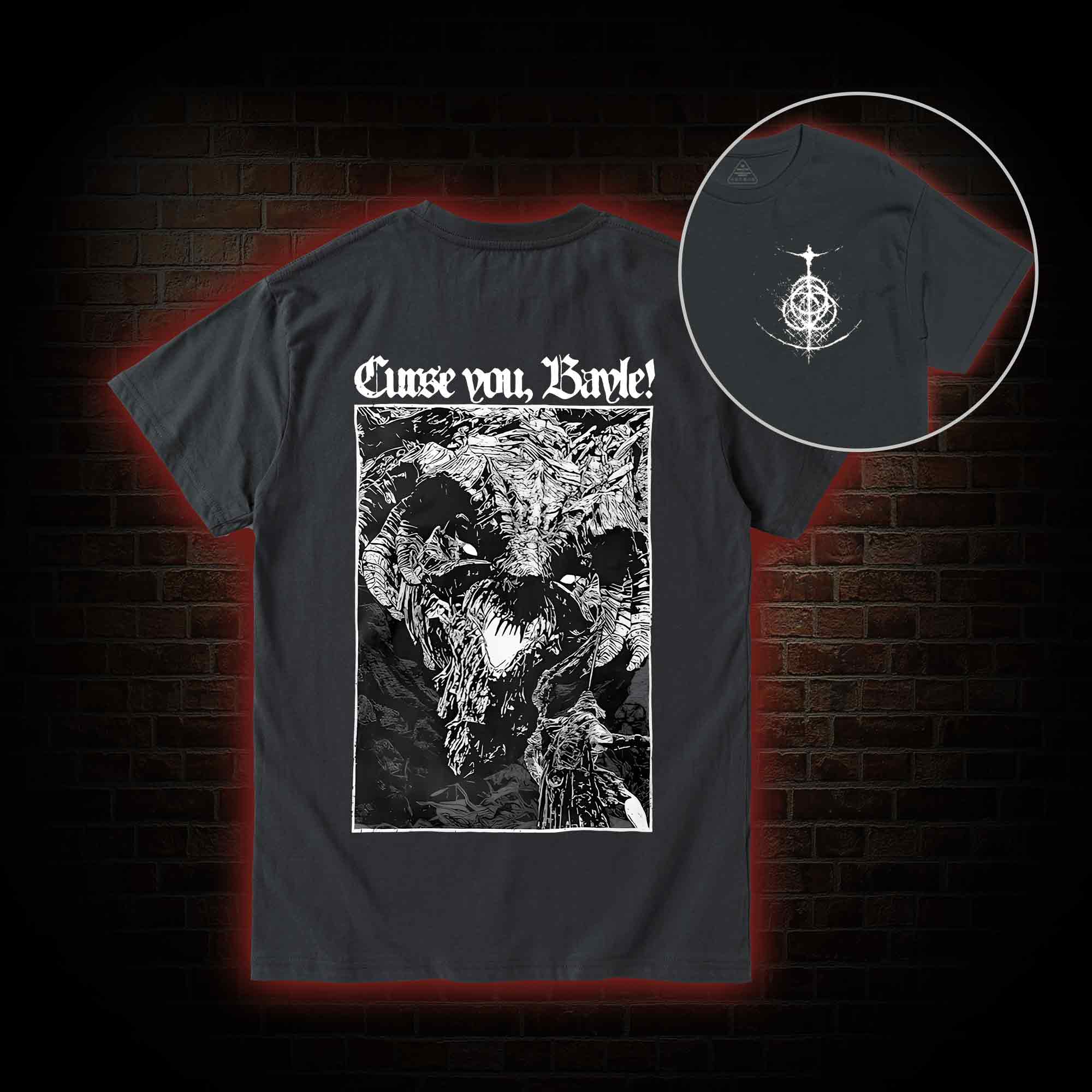 Curse You Bayle! Back Print T-Shirt