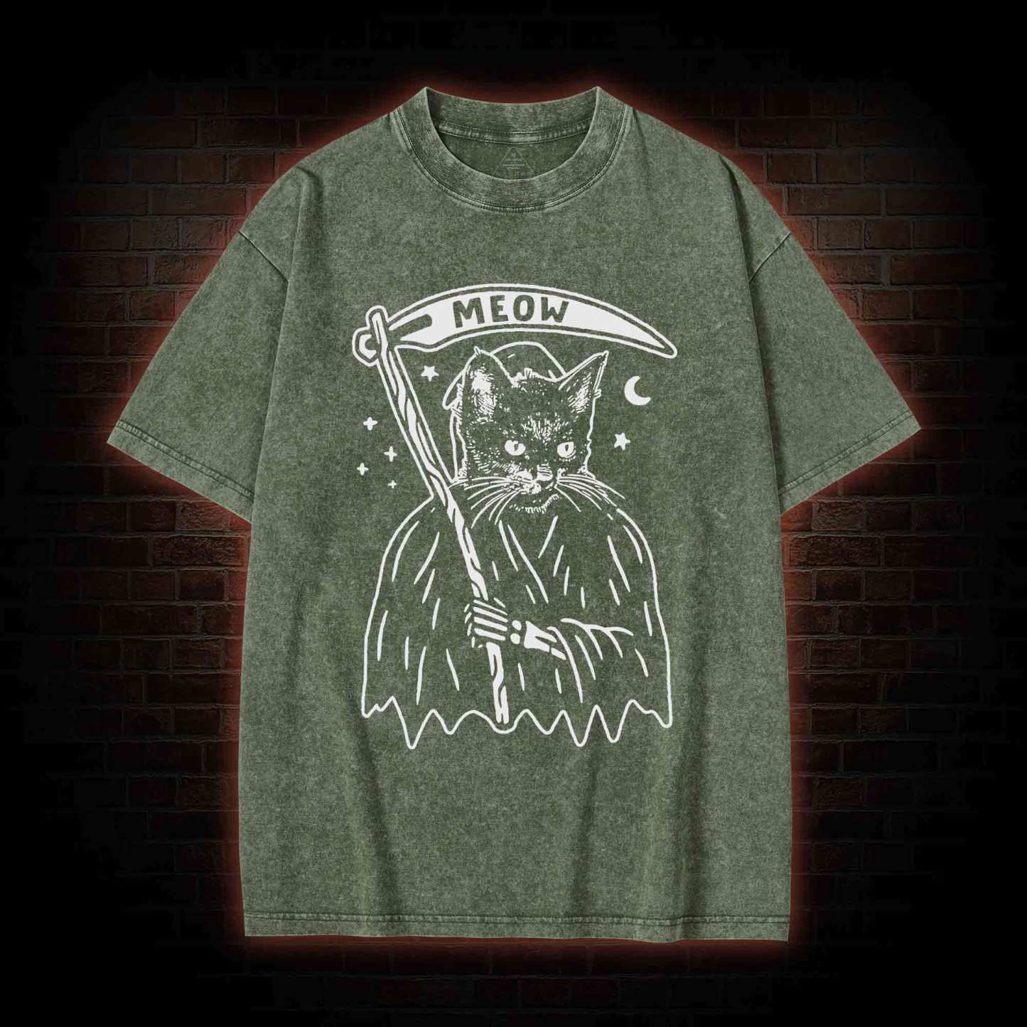 Death Meow Washed T-shirt