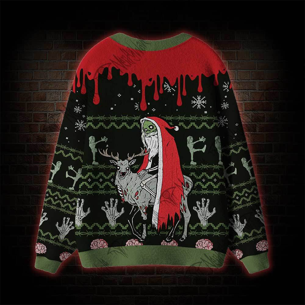 Zombie Santa Cardigan Sweater