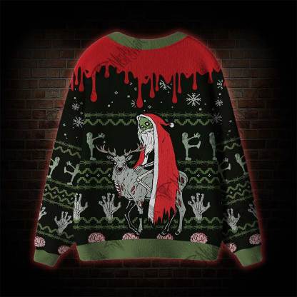 Zombie Santa Cardigan Sweater