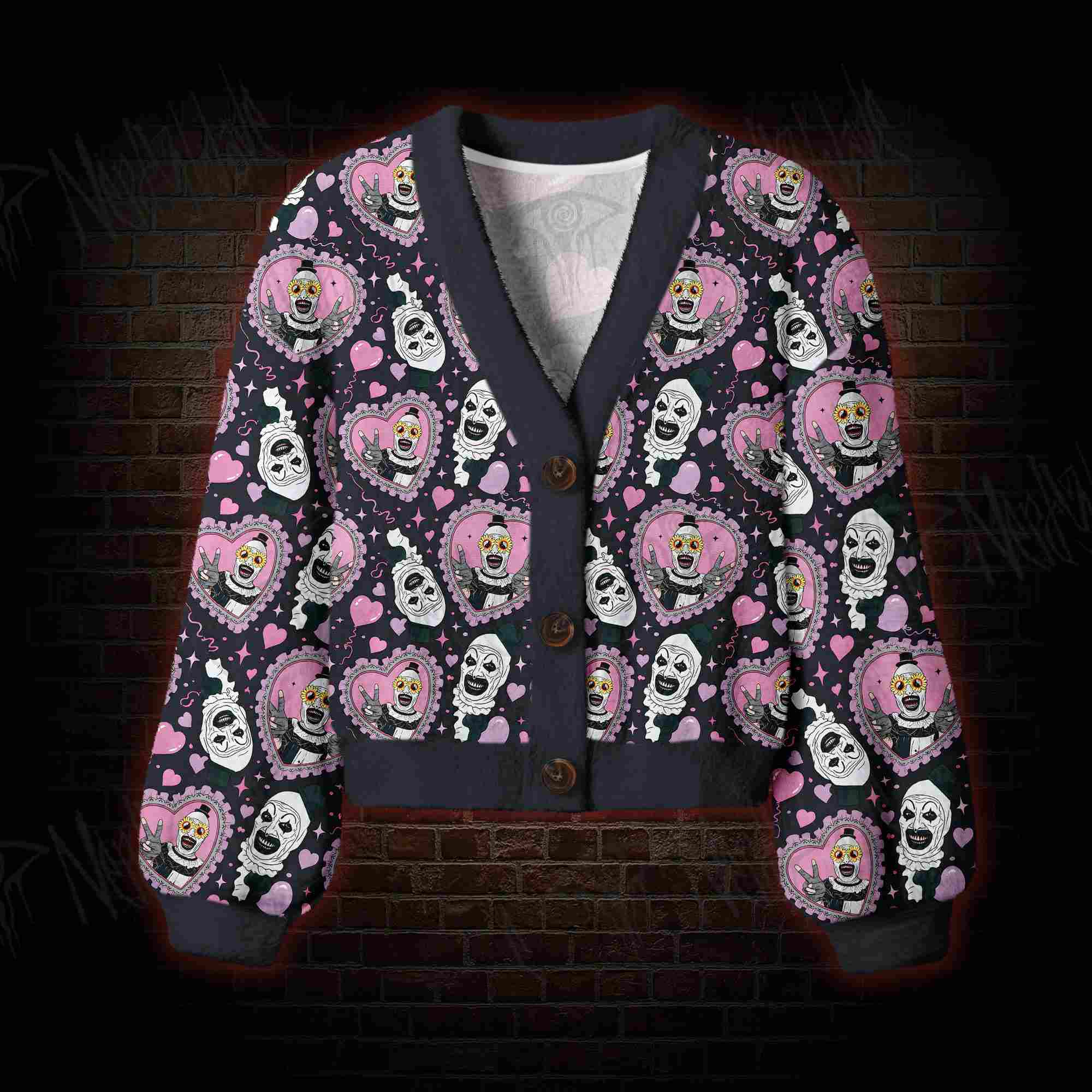 Sweet Scream Hearts Women's Cardigan Sweater