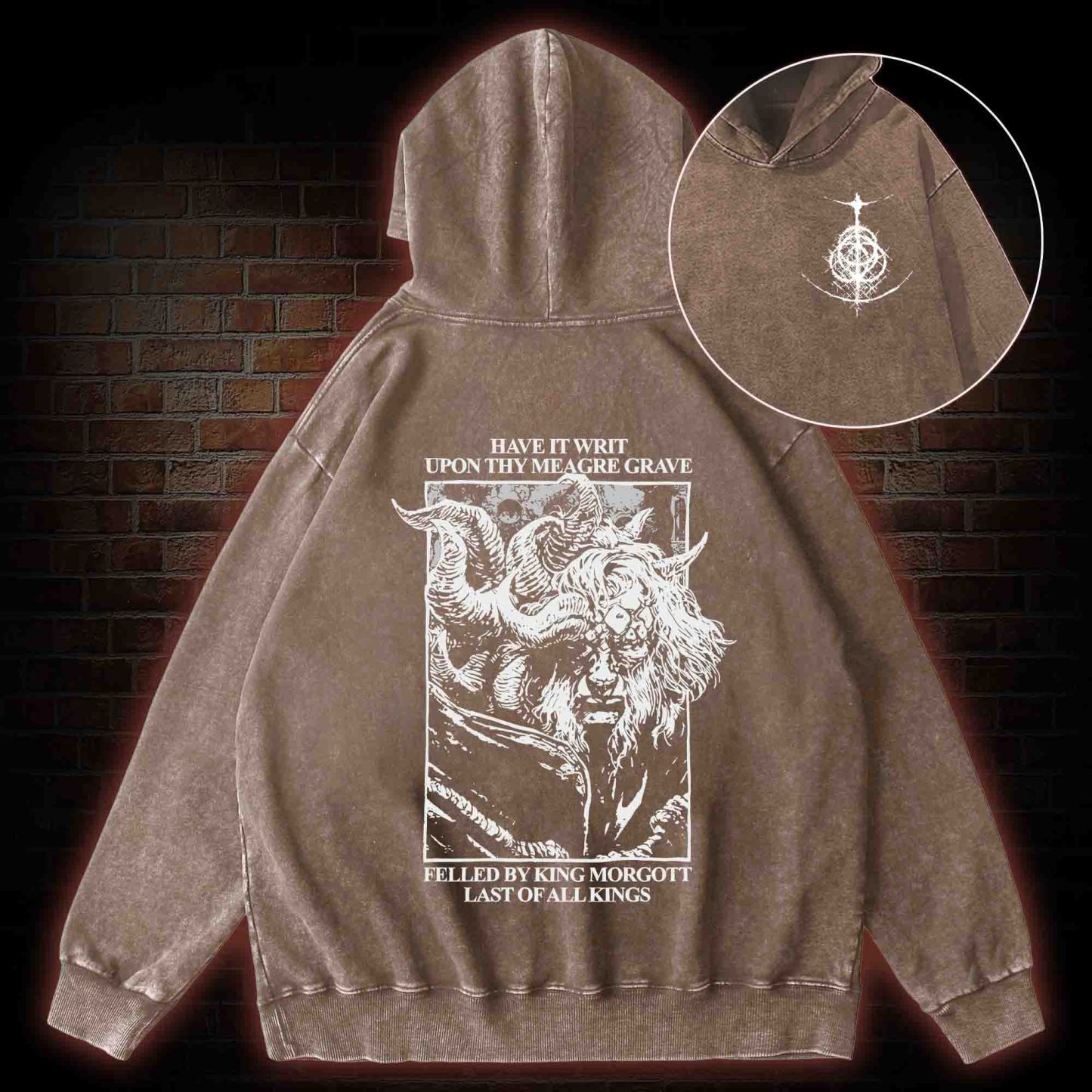 Wilful Traitors All Back Print Washed Hoodie